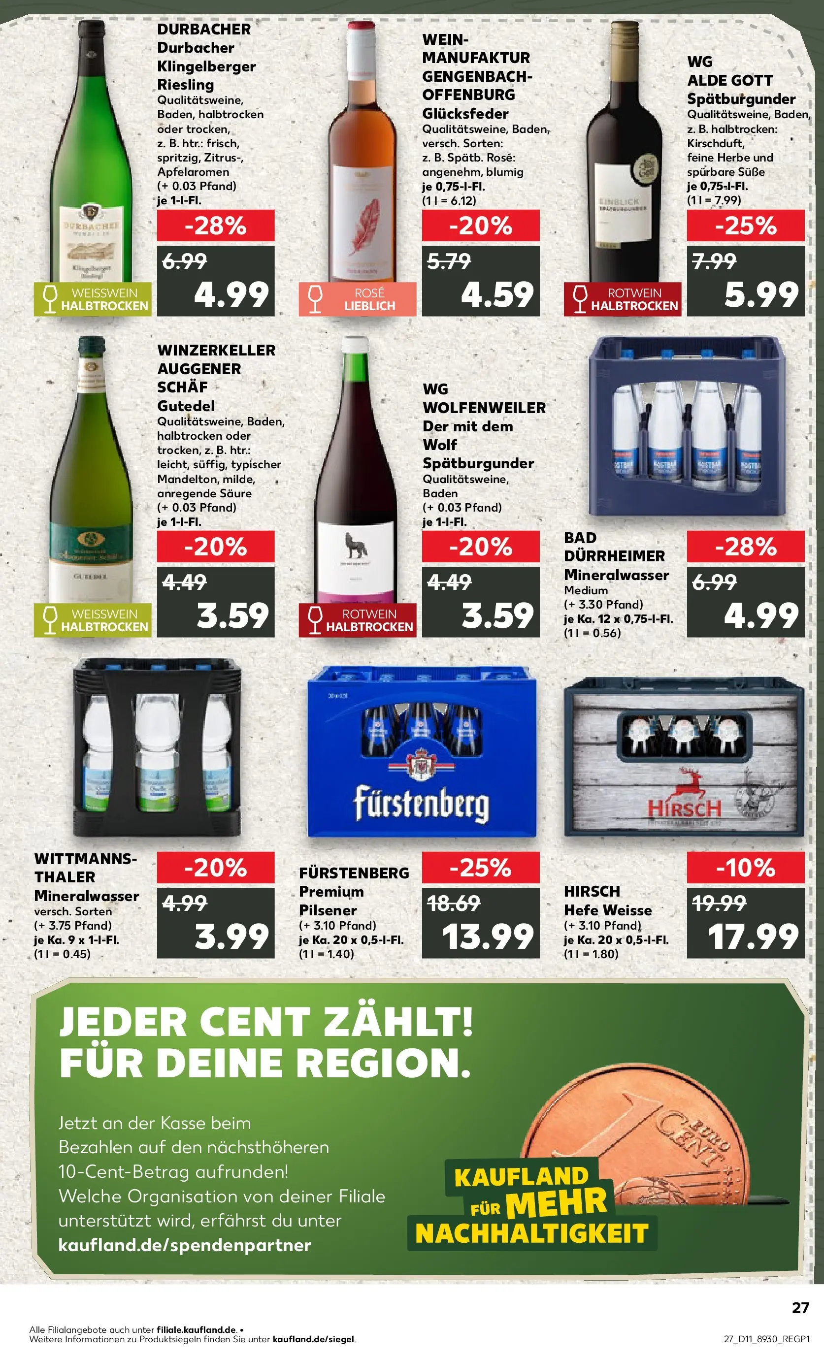 Prospekt Kaufland ab 09.03.2026 » Angebote Online zum Blättern | Seite: 39 | Produkte: Weißwein, Rotwein, Mineralwasser, Wein