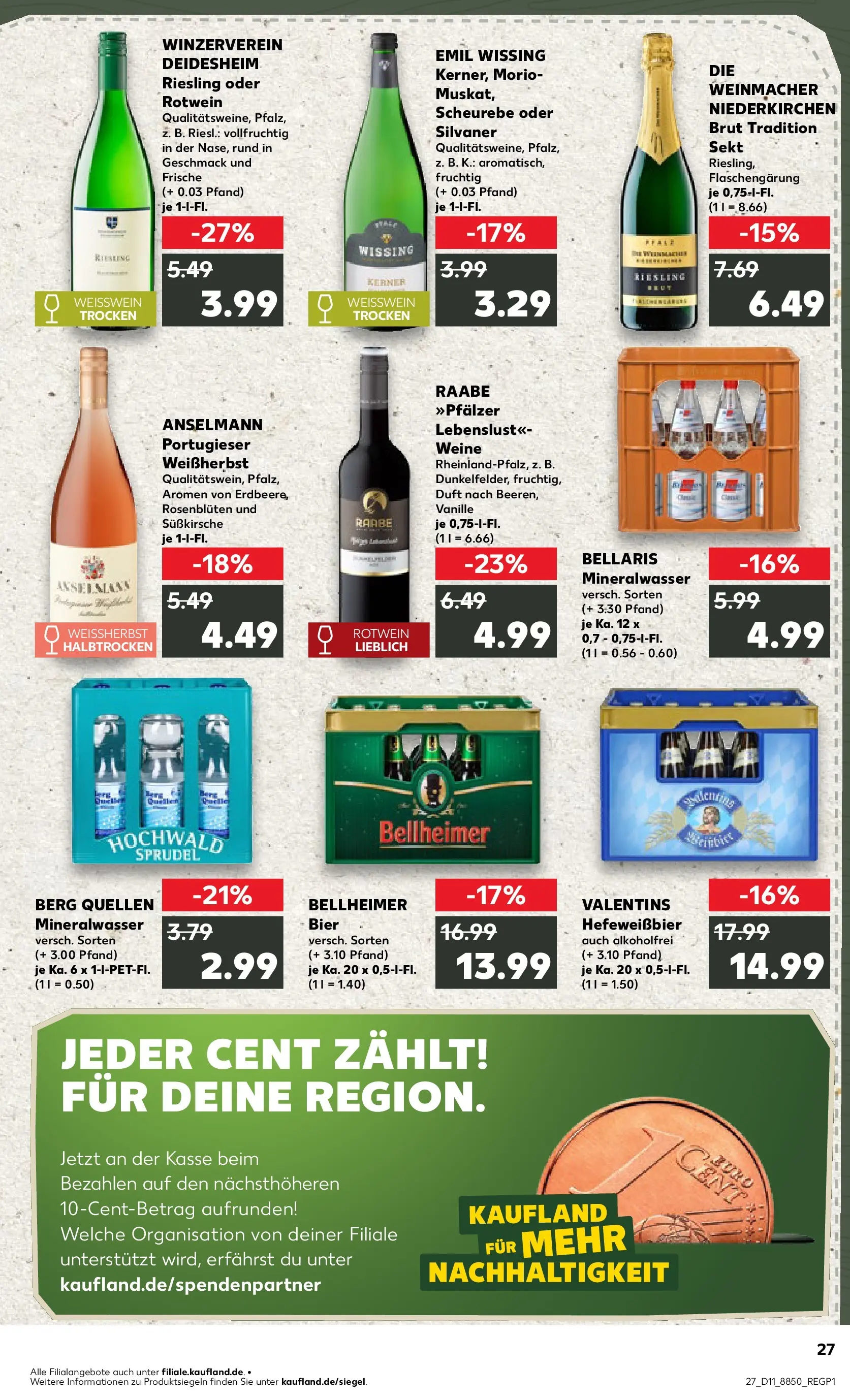 Prospekt Kaufland ab 09.03.2026 » Angebote Online zum Blättern | Seite: 39 | Produkte: Weißwein, Rotwein, Duft, Mineralwasser