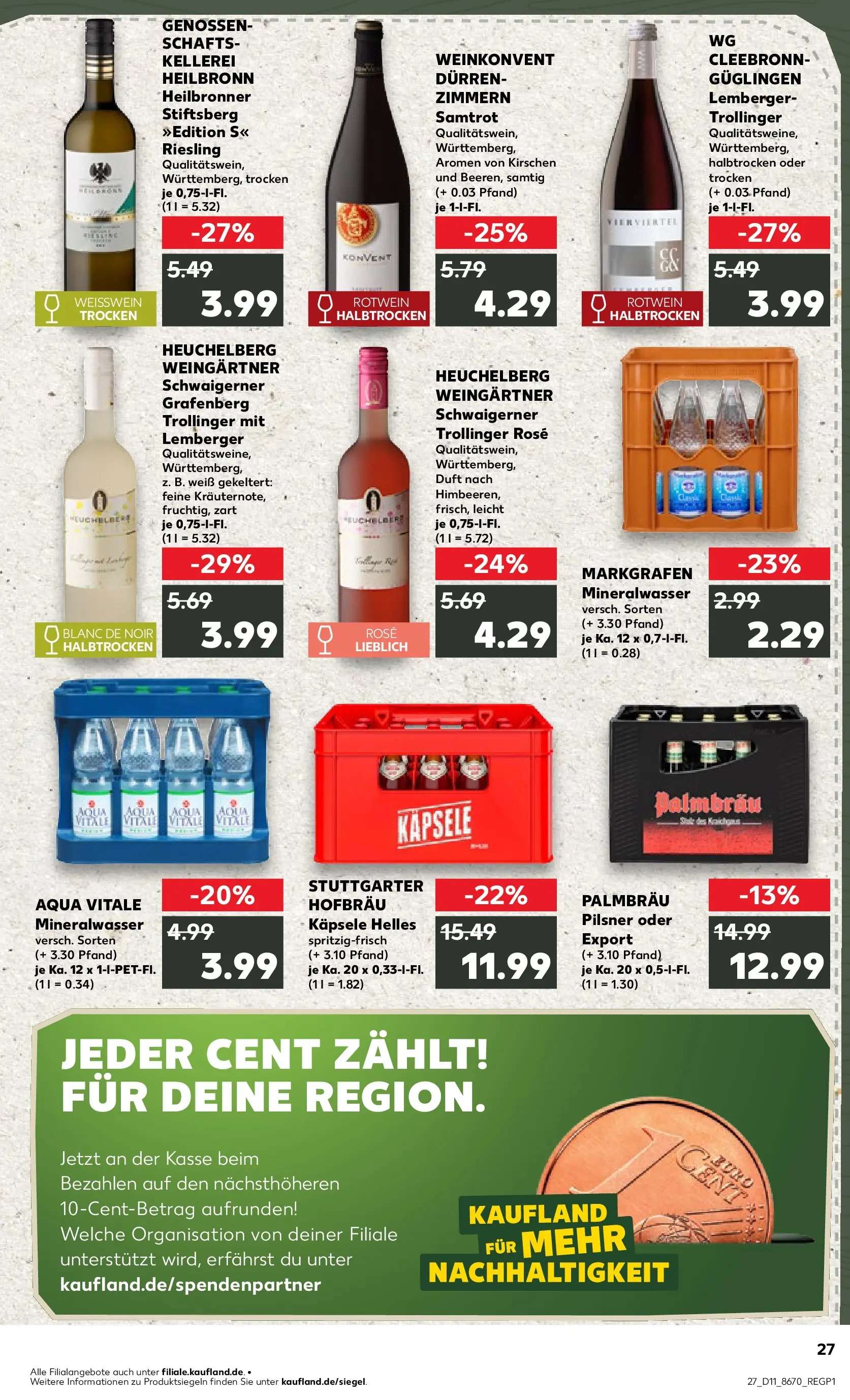 Prospekt Kaufland ab 12.03.2026 » Angebote Online zum Blättern | Seite: 27 | Produkte: Rotwein, Rotwein trocken, Duft, Kirschen