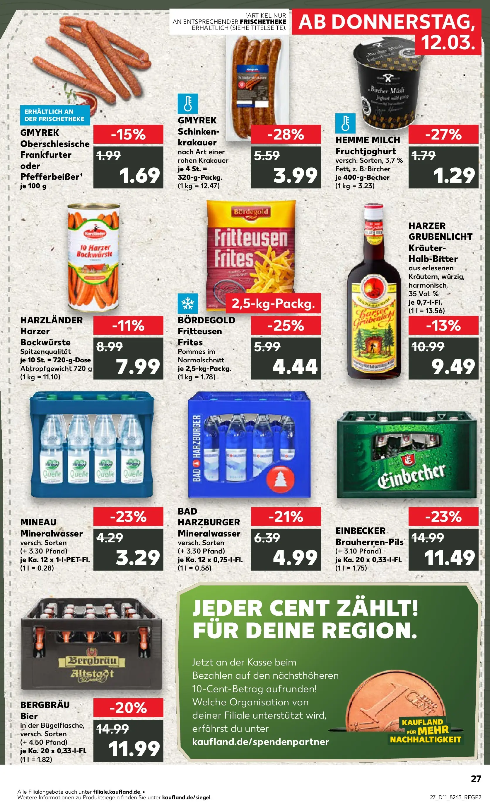 Prospekt Kaufland ab 12.03.2026 » Angebote Online zum Blättern | Seite: 35 | Produkte: Milch, Bad, Pommes, Schinken