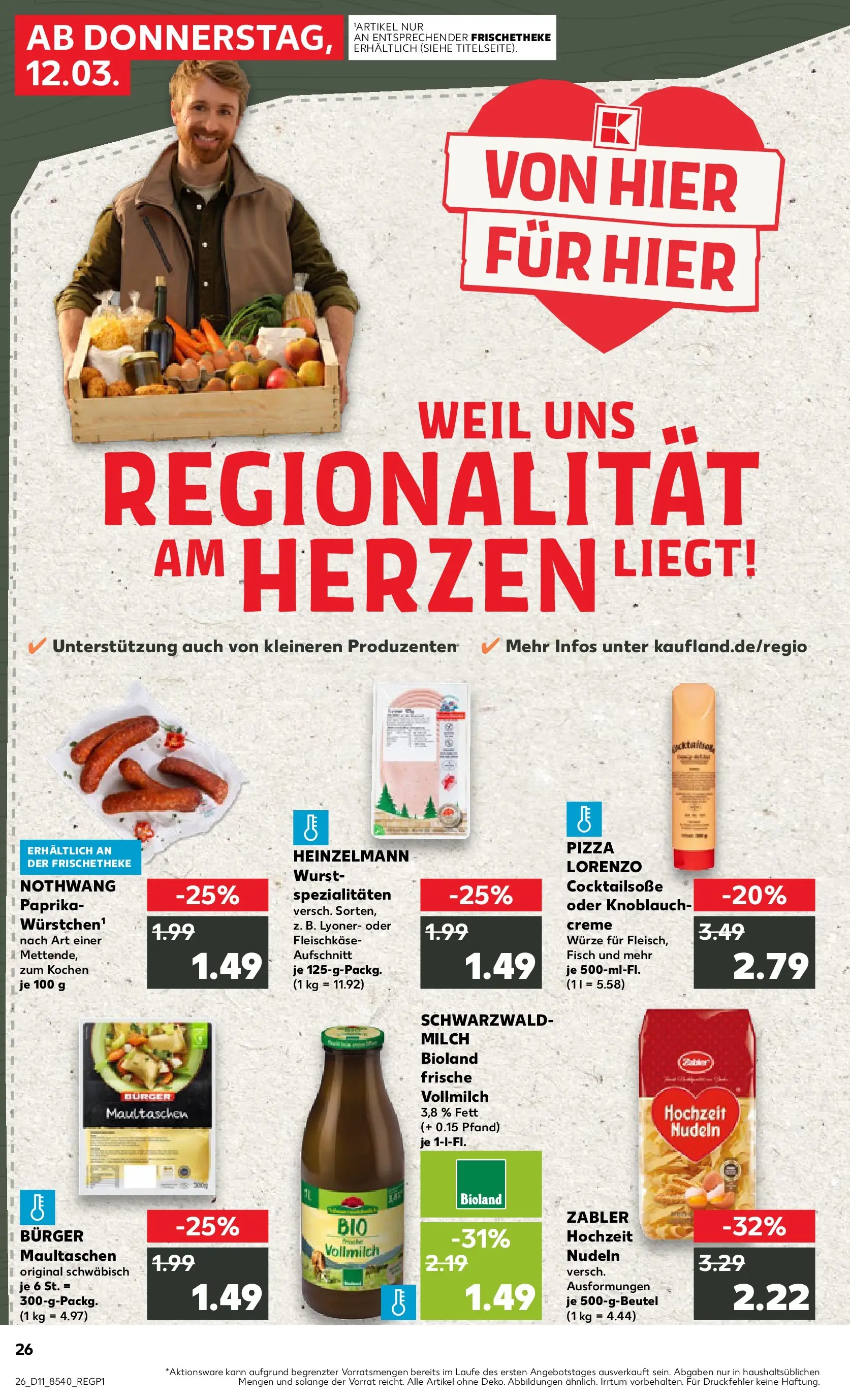 Prospekt Kaufland ab 09.03.2026 » Angebote Online zum Blättern | Seite: 38 | Produkte: Creme, Fisch, Paprika, Nudeln