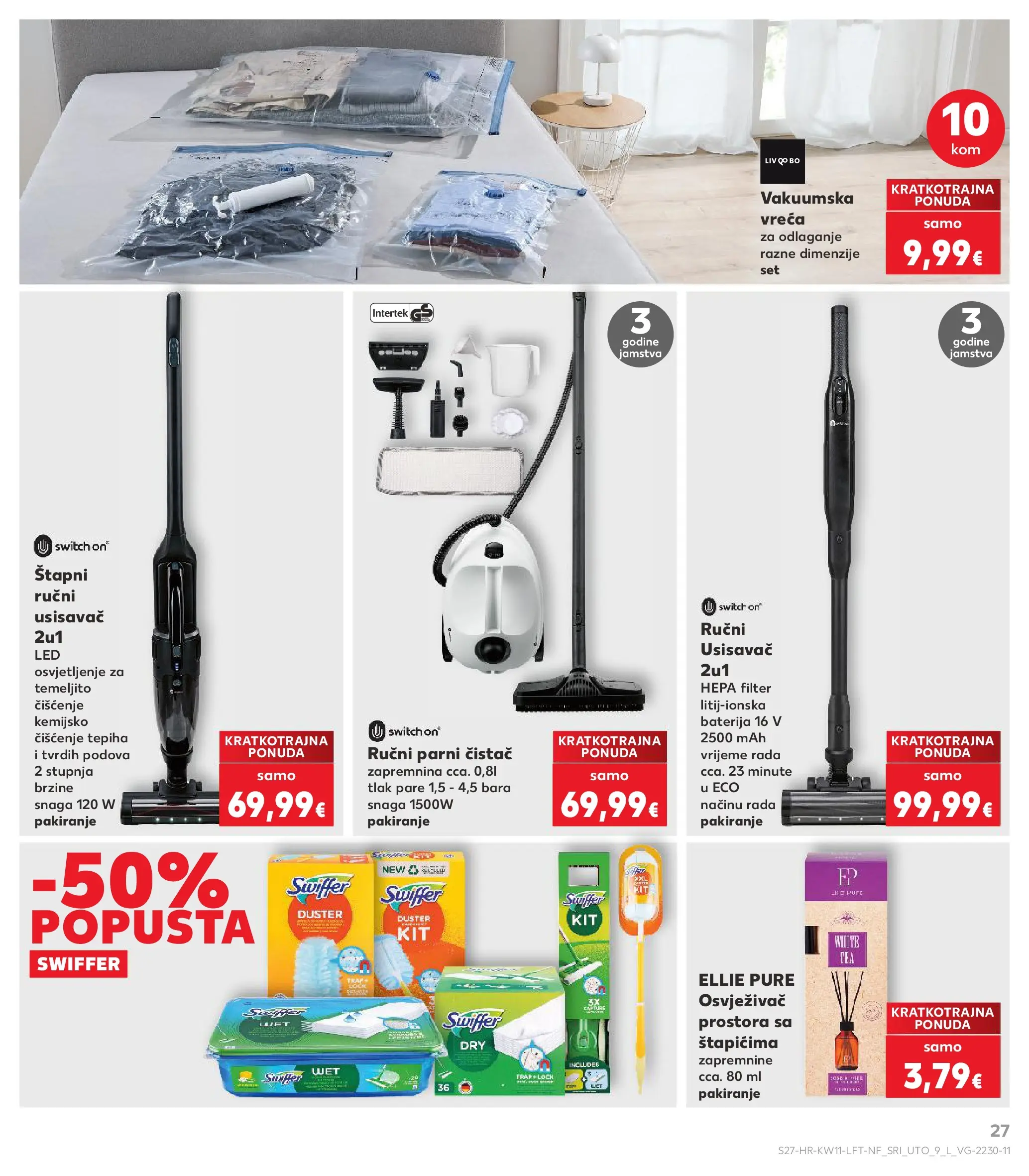 Kaufland - Kaufland katalog do 17.03.2026 novi od 10.03.2026 na listanje > letak digitalni | Stranica: 27 | Proizvodi: Usisavač, Baterija, Osvježivač prostora, Parni čistač