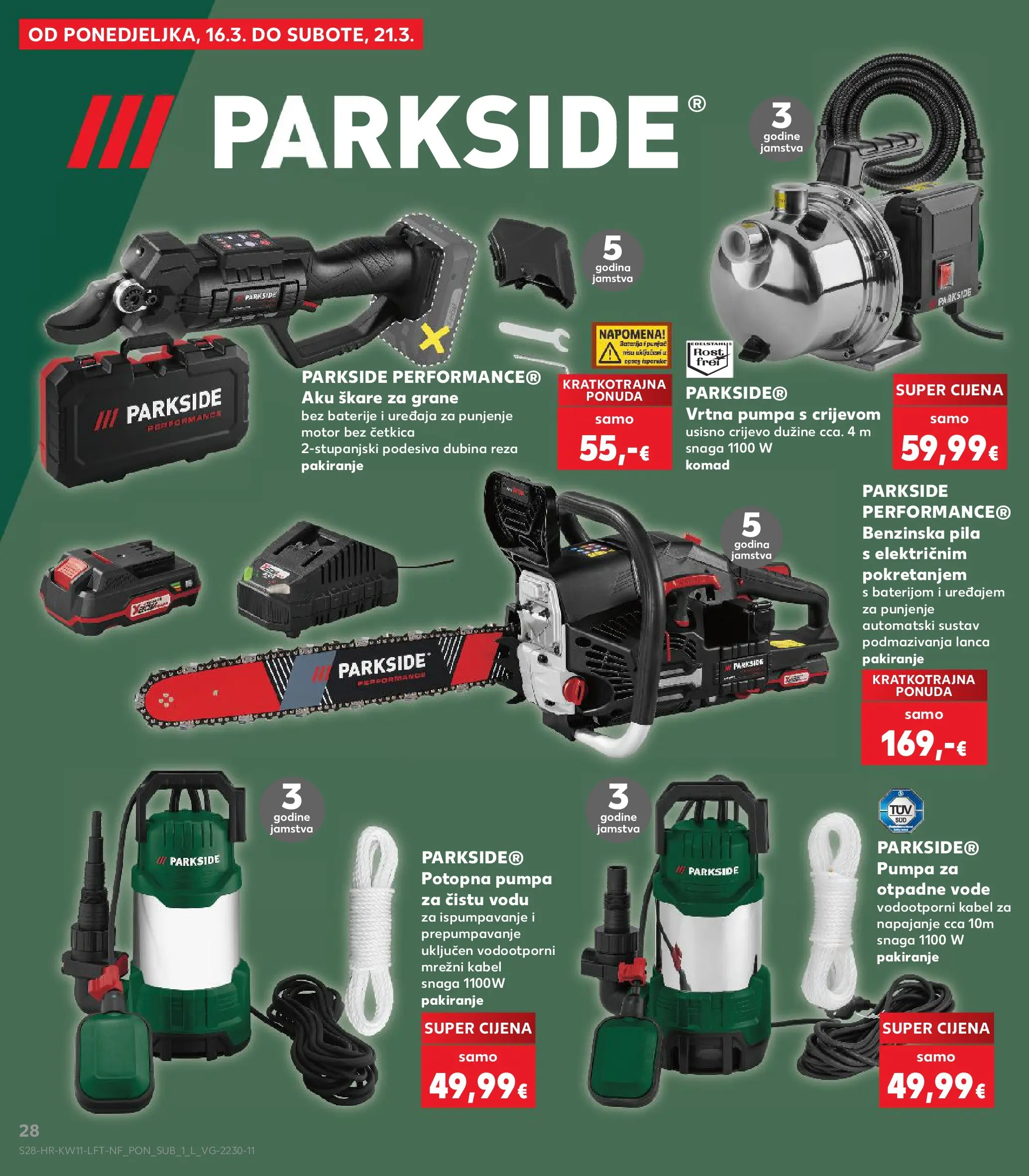 Kaufland - Kaufland katalog do 17.03.2026 novi od 10.03.2026 na listanje > letak digitalni | Stranica: 28 | Proizvodi: Škare, Pila, Kabel, Parkside