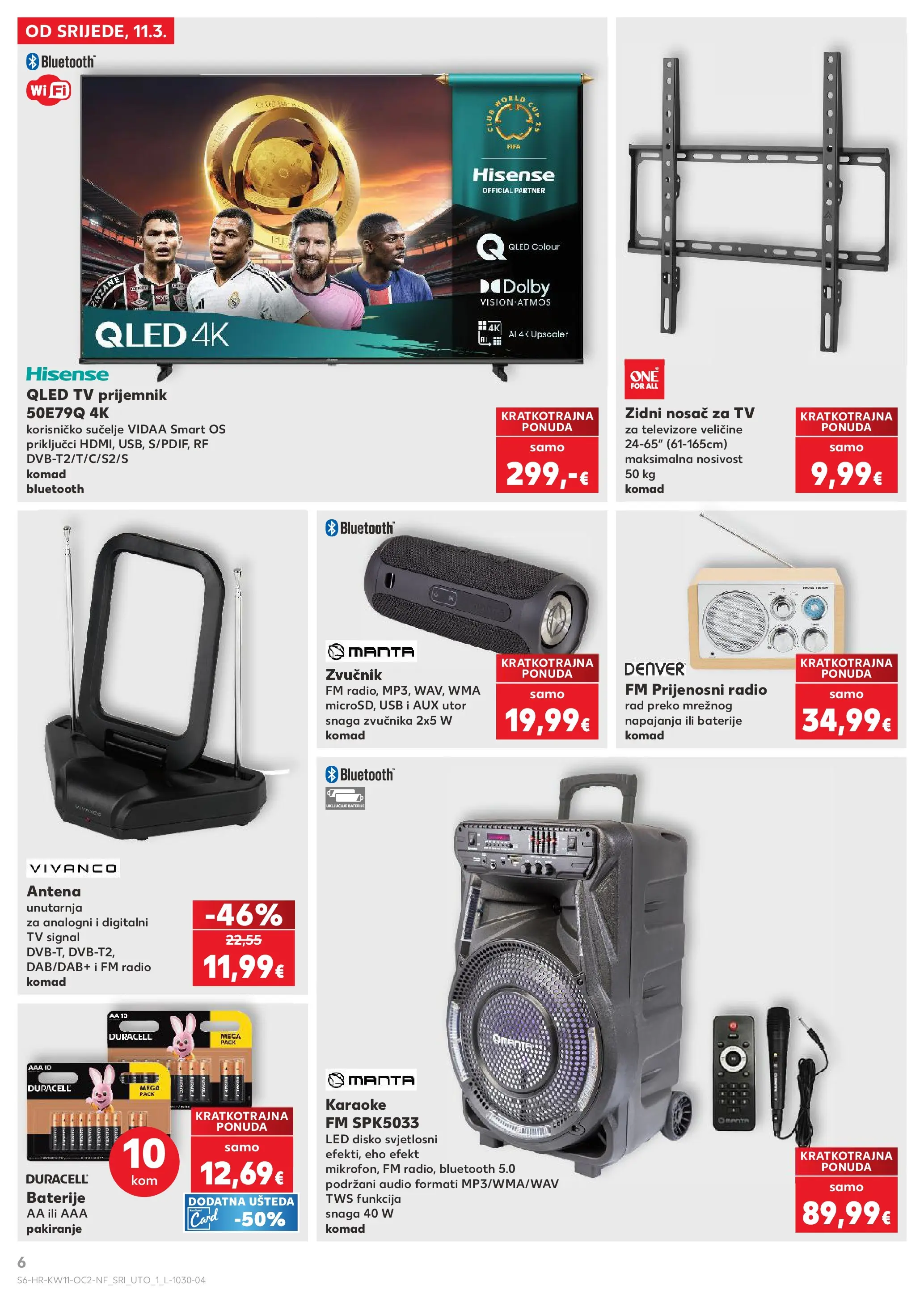 Kaufland - Kaufland katalog do 17.03.2026 novi od 10.03.2026 na listanje > letak digitalni | Stranica: 6 | Proizvodi: Baterije, Tv, Audio, USB