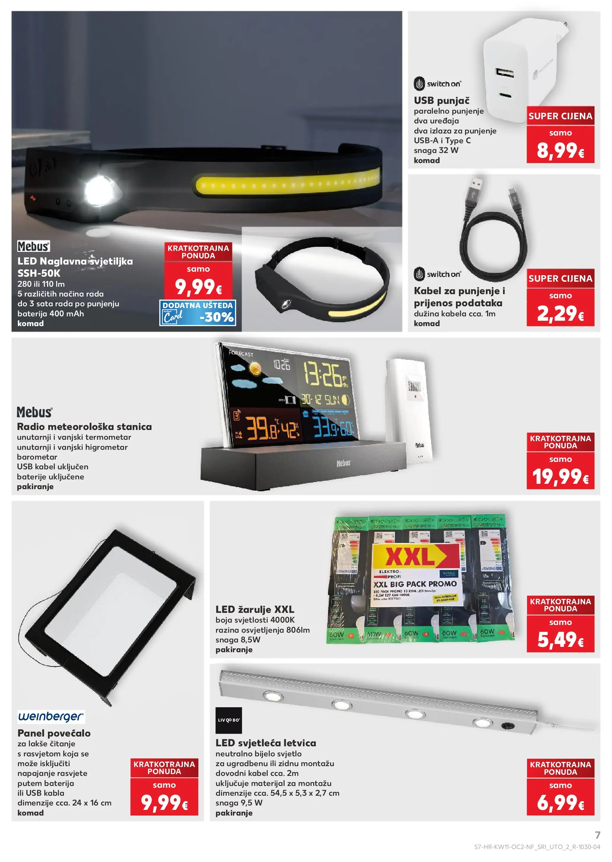 Kaufland - Kaufland katalog do 17.03.2026 novi od 10.03.2026 na listanje > letak digitalni | Stranica: 7 | Proizvodi: Termometar, Baterija, Svjetiljka, USB