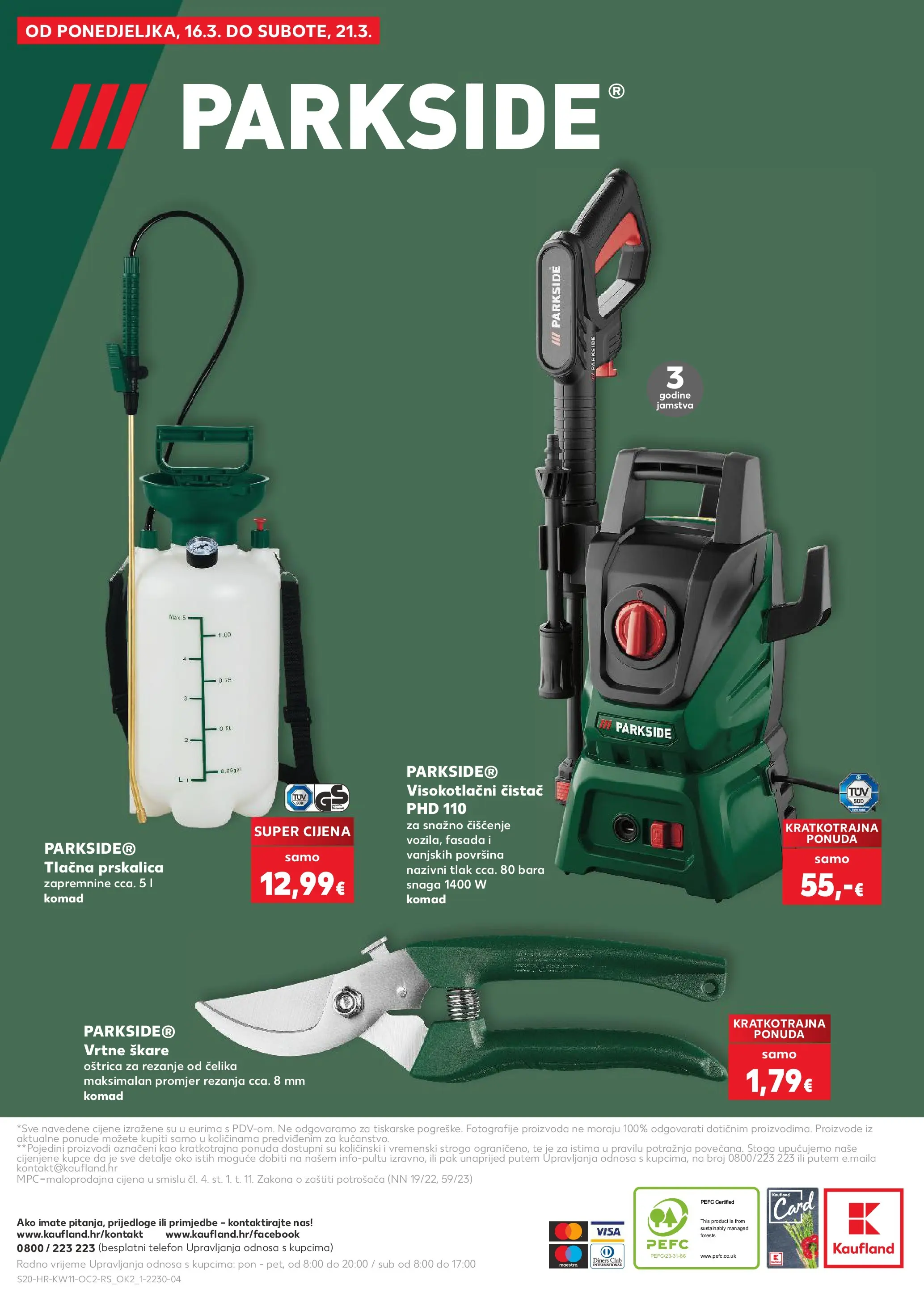 Kaufland - Kaufland katalog do 17.03.2026 novi od 10.03.2026 na listanje > letak digitalni | Stranica: 20 | Proizvodi: Škare, Telefon, Parkside, Visokotlačni čistač