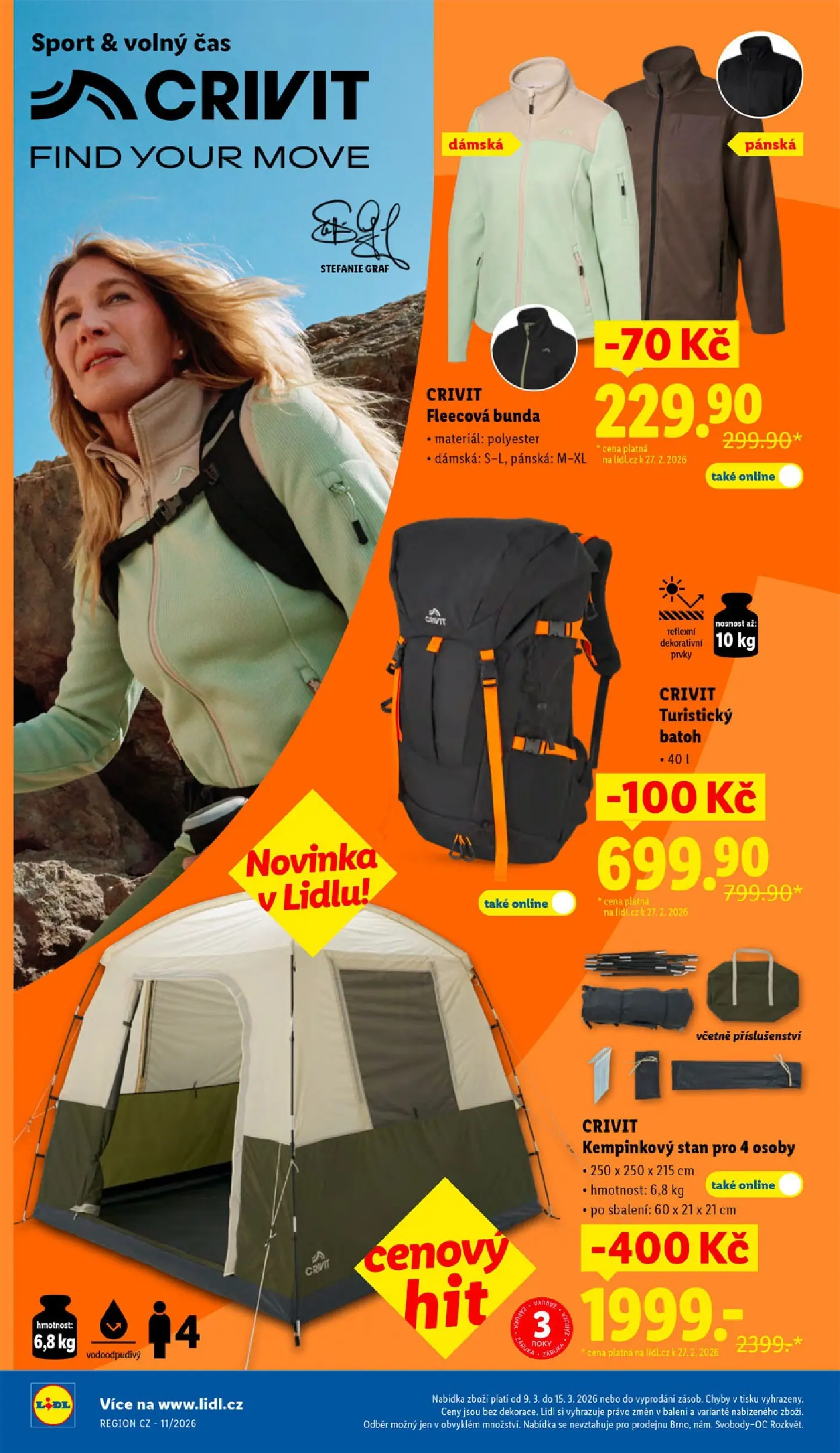 Lidl leták od 08.03.2026 - Nový akční leták | Strana: 36 | Produkty: Bunda, Batoh, Stan