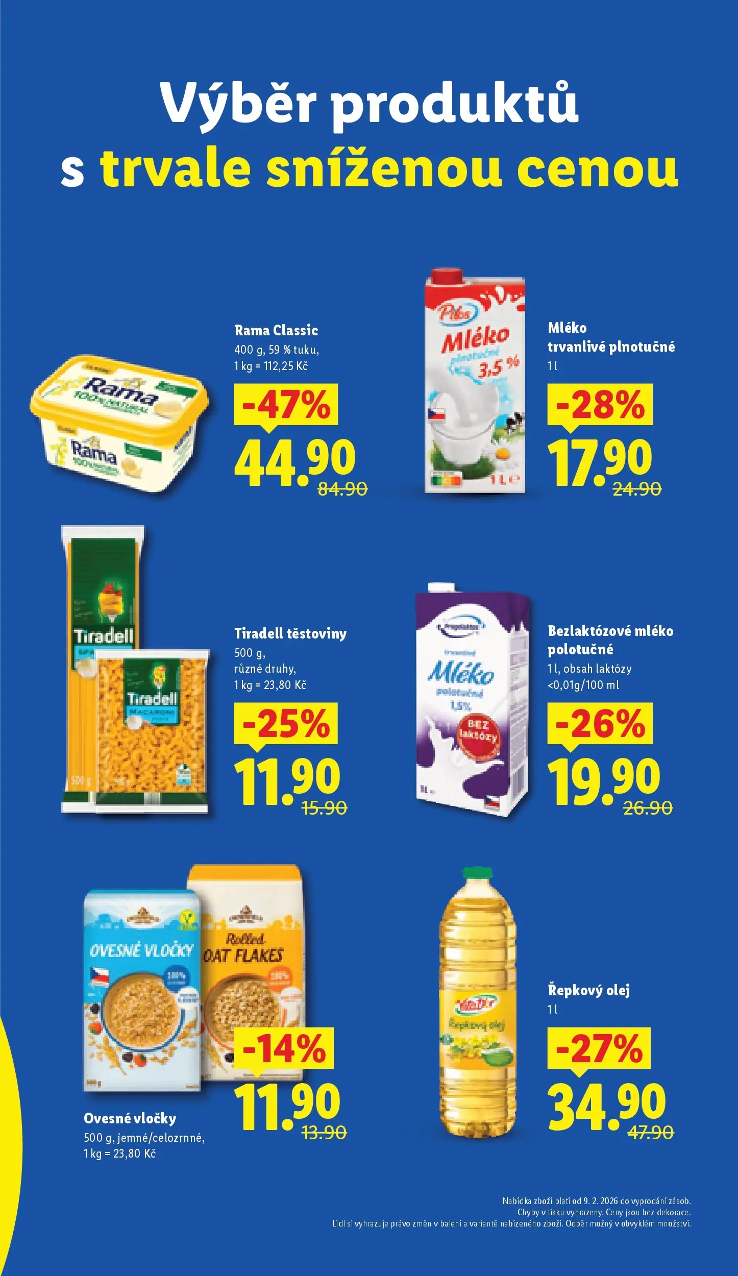 Lidl leták od 08.03.2026 - Nový akční leták | Strana: 9 | Produkty: Mléko, Vločky, Rama, Bezlaktozové mléko