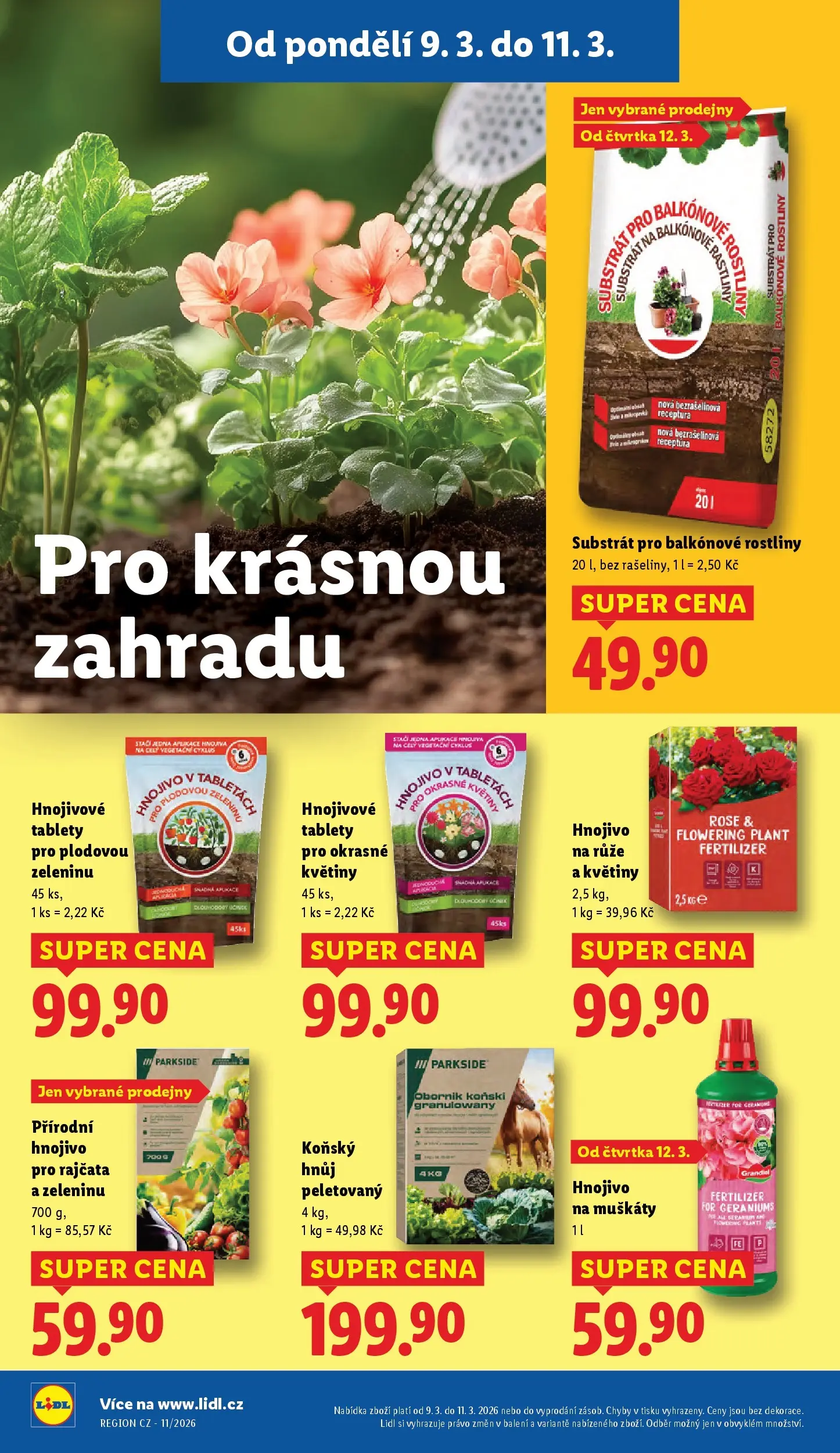 Lidl leták od 08.03.2026 - Nový akční leták | Strana: 27 | Produkty: Muškáty, Rajčata, Květiny, Hnojivo