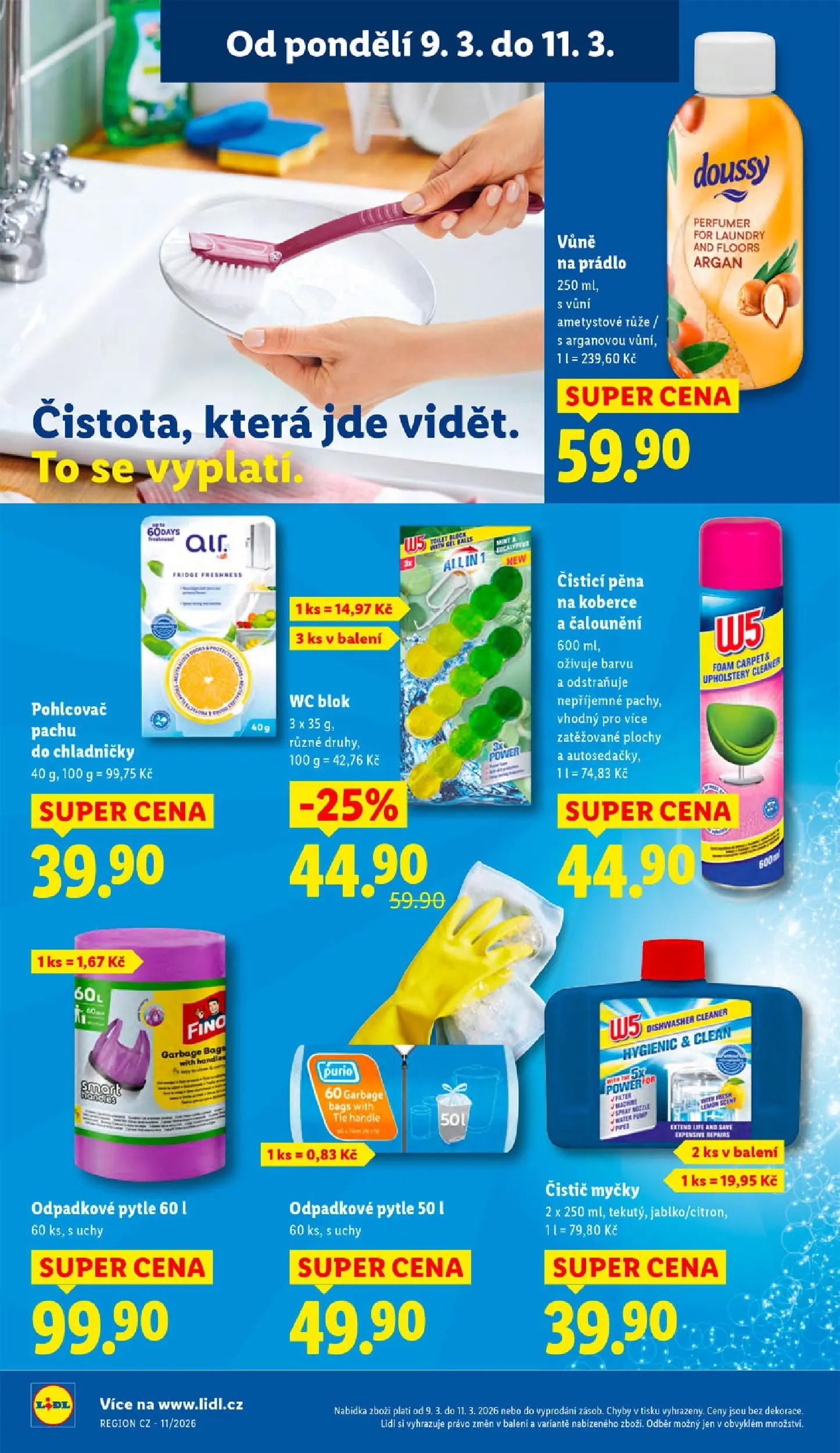 Lidl leták od 08.03.2026 - Nový akční leták | Strana: 28 | Produkty: Čistič myčky, Wc blok, Koberce, Wc