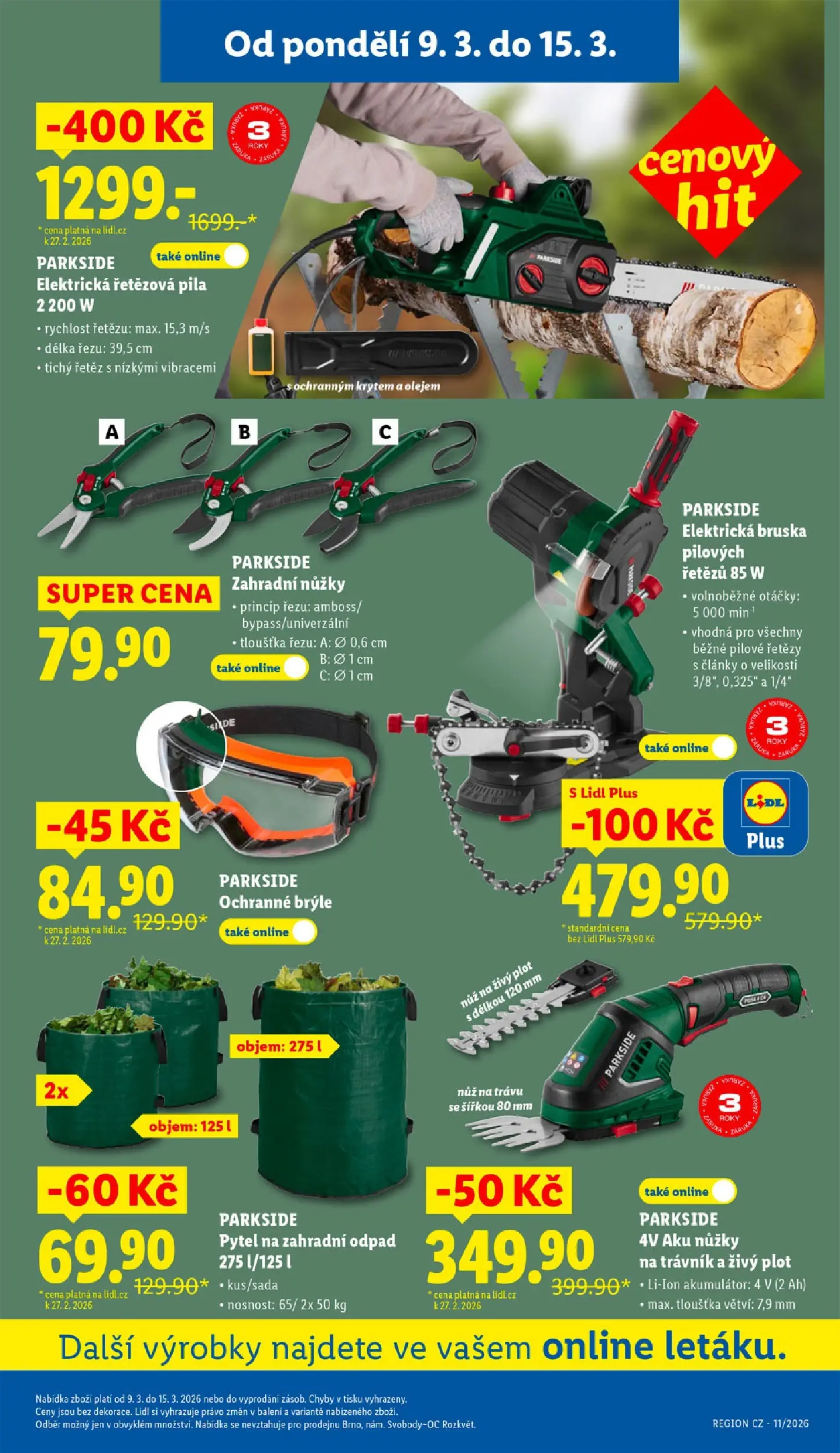 Lidl leták od 08.03.2026 - Nový akční leták | Strana: 31 | Produkty: Nůžky, Bruska, Pytel na zahradní odpad, Aku nůžky