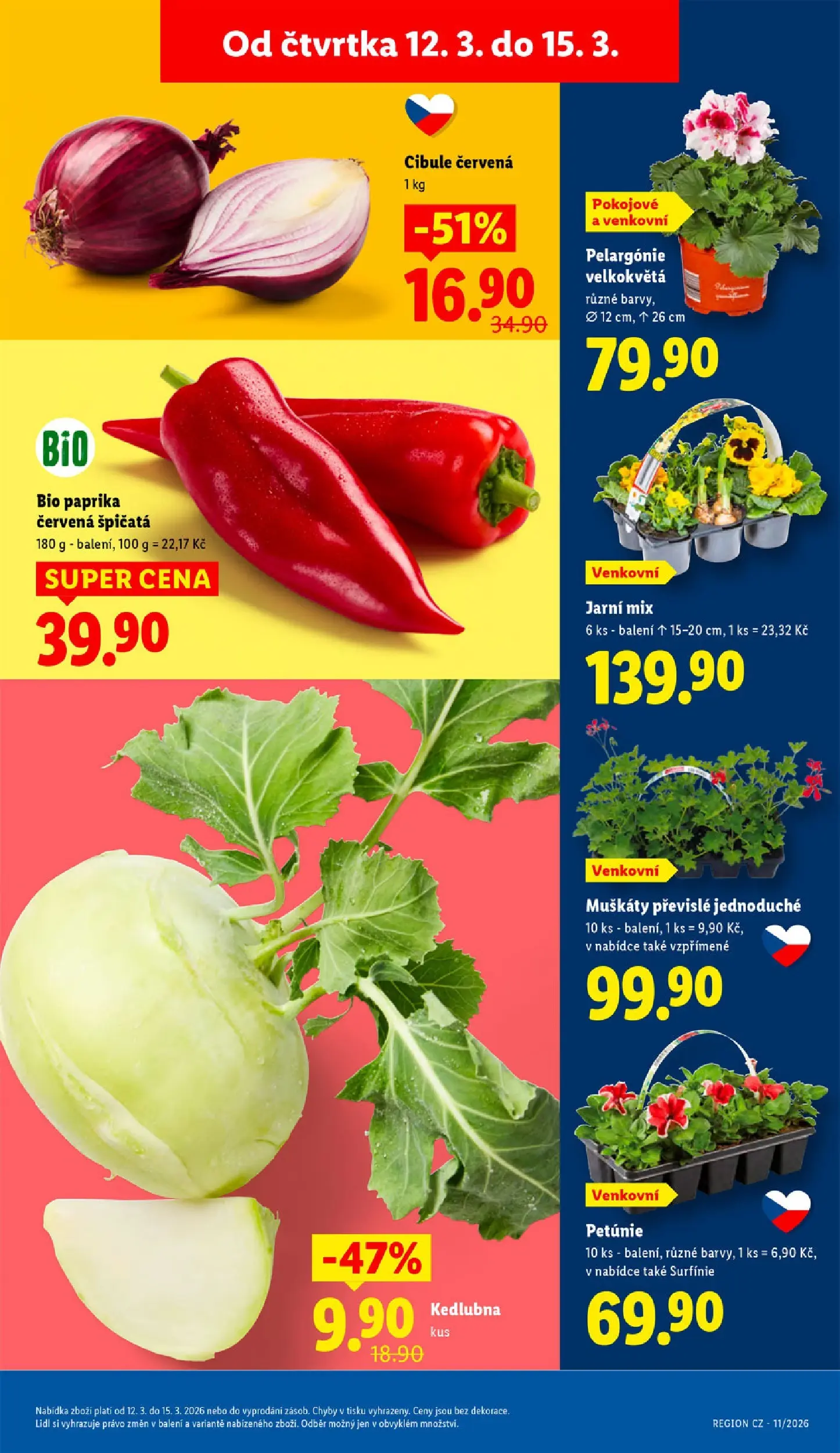 Lidl leták od 12.03.2026 - Nový akční leták | Strana: 11 | Produkty: Muškáty, Paprika, Paprika červená, Kedlubna