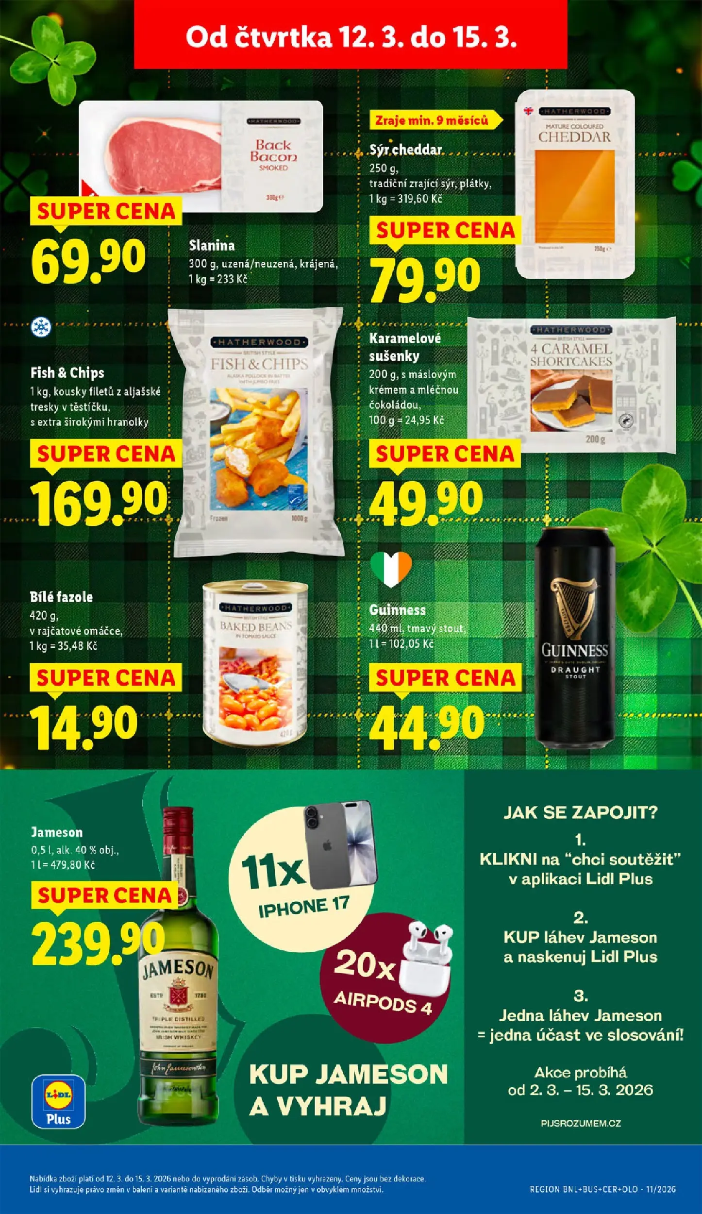 Lidl leták od 12.03.2026 - Nový akční leták | Strana: 17 | Produkty: Whiskey, Sýr, Hranolky, Airpods