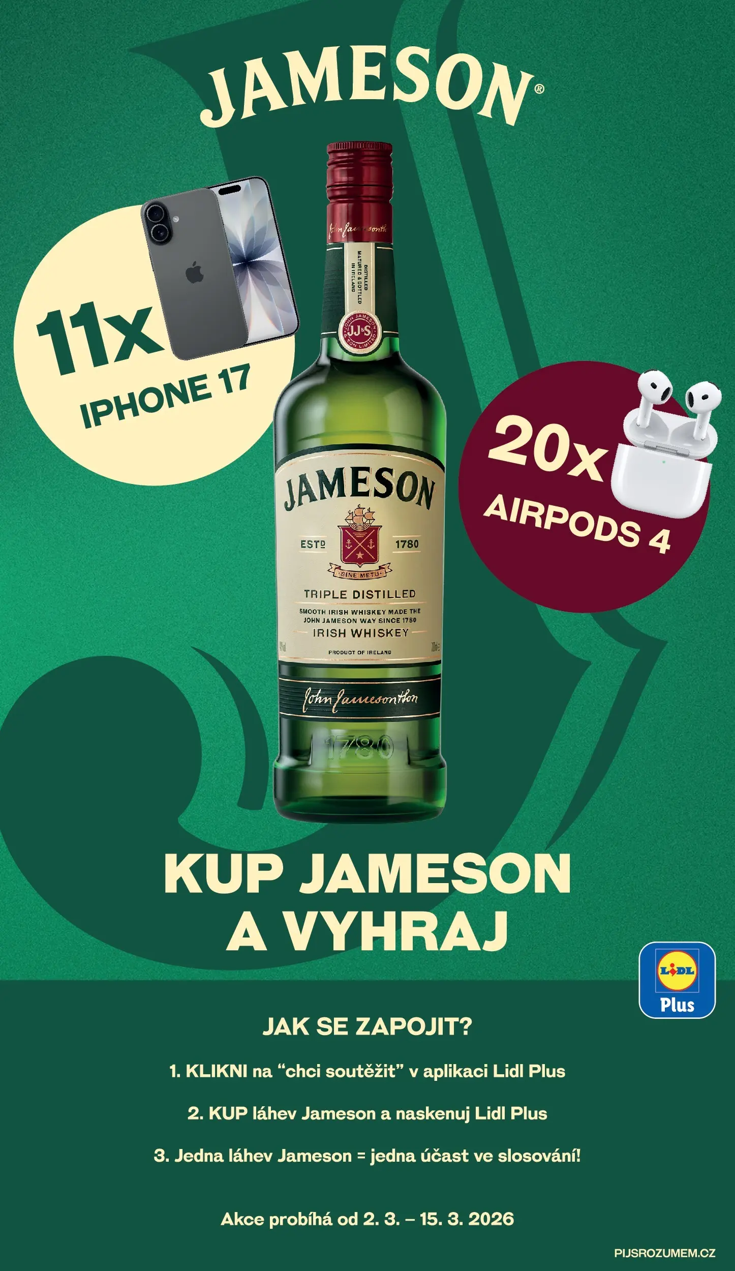 Lidl leták od 12.03.2026 - Nový akční leták | Strana: 18 | Produkty: Whiskey, Iphone, Airpods, Láhev