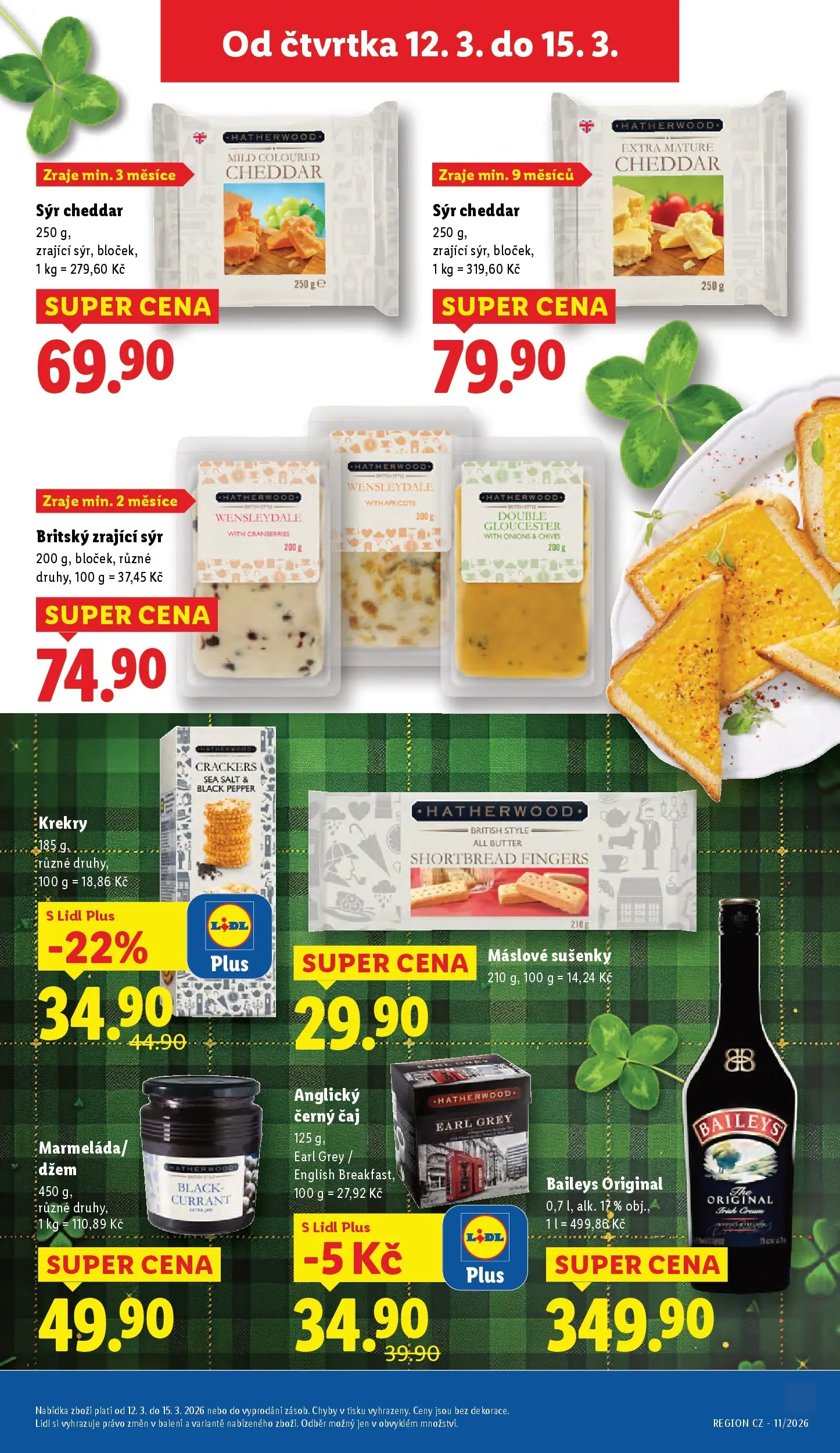 Lidl leták od 12.03.2026 - Nový akční leták | Strana: 19 | Produkty: Čaj, Zrající sýr, Cheddar, Sušenky