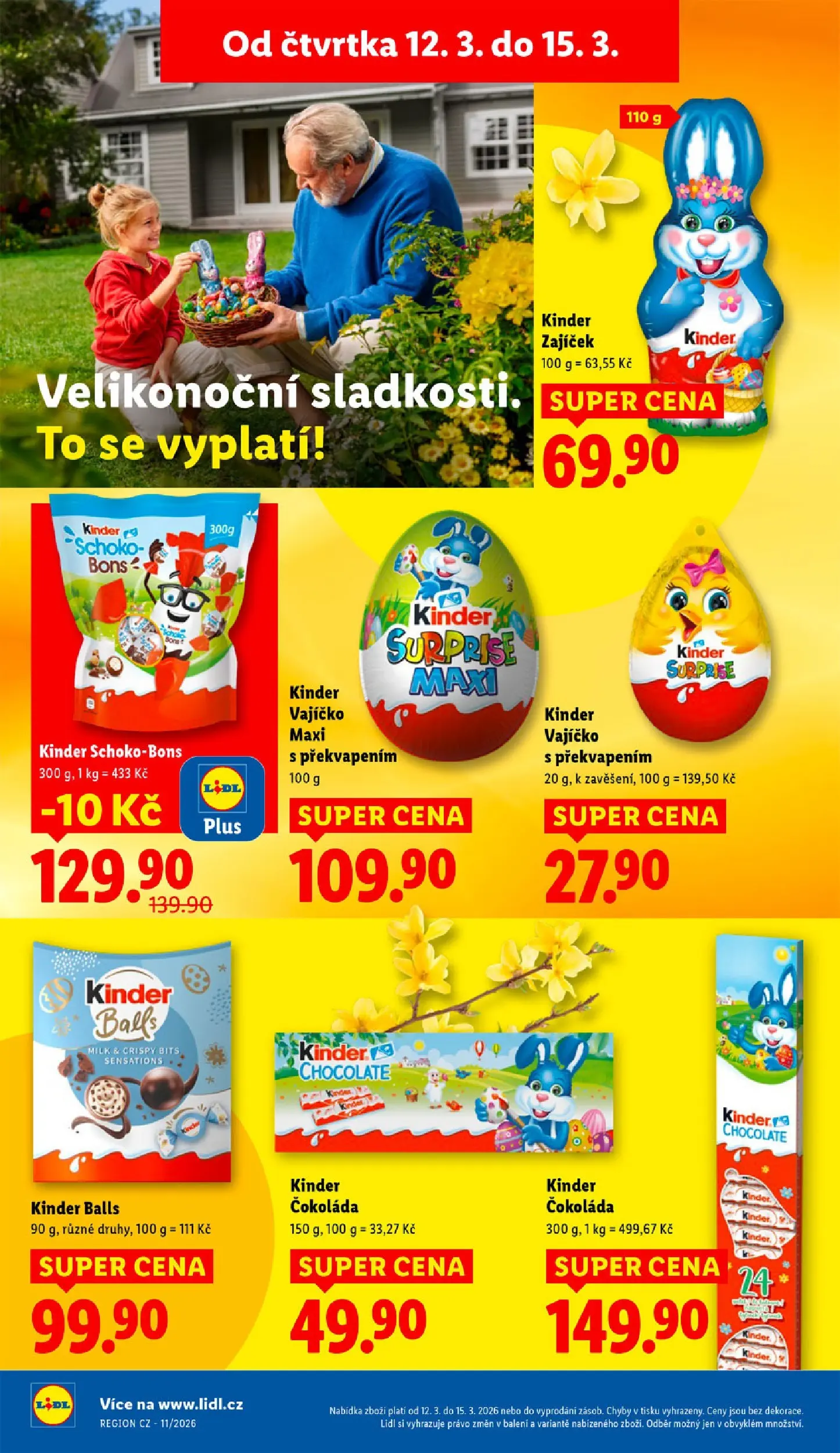Lidl leták od 12.03.2026 - Nový akční leták | Strana: 24 | Produkty: Kinder vajíčko, Schoko Bons, Kinder čokoláda, Kinder