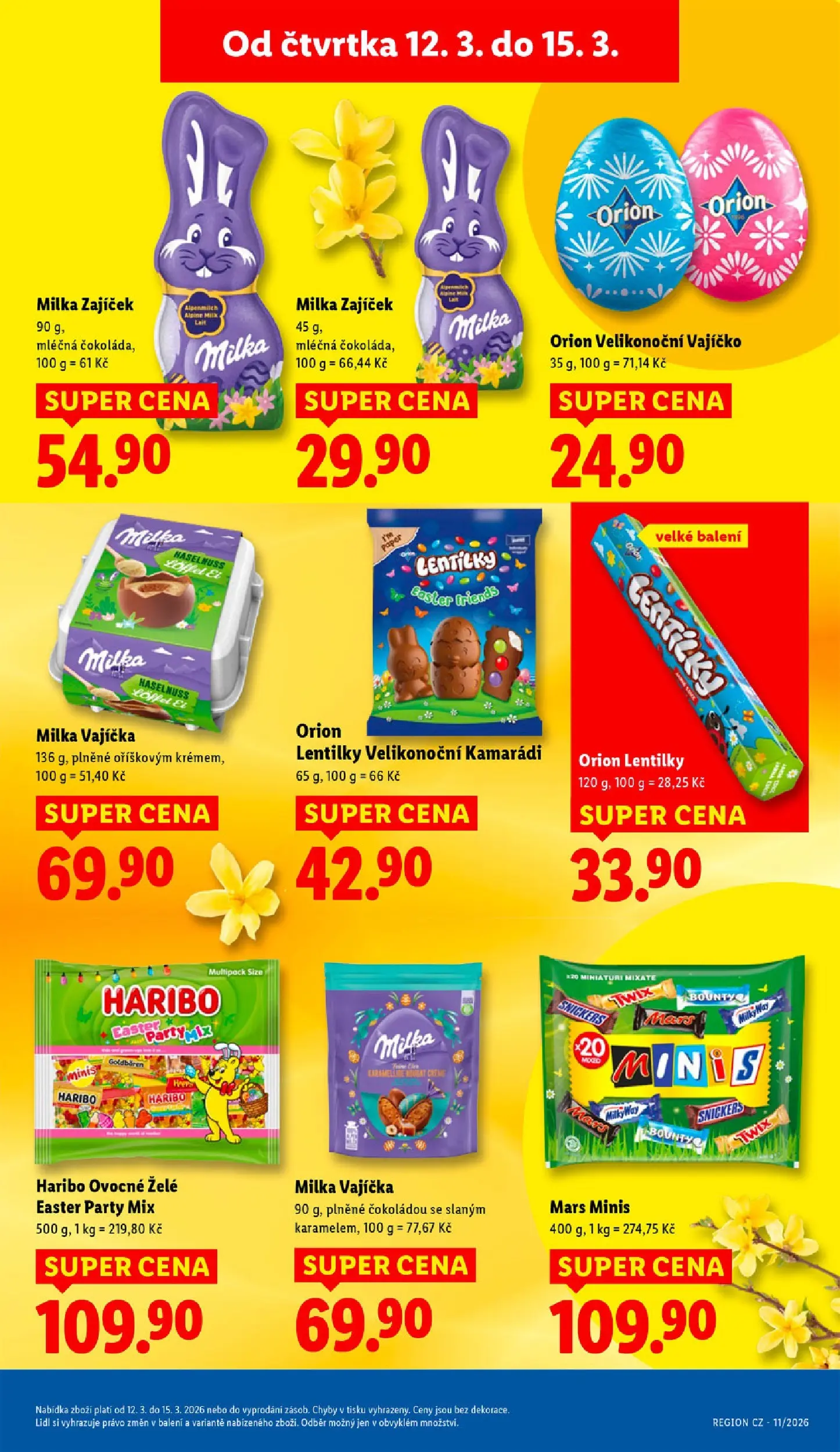 Lidl leták od 12.03.2026 - Nový akční leták | Strana: 25 | Produkty: Vajíčka, Milka, Twix, Lentilky