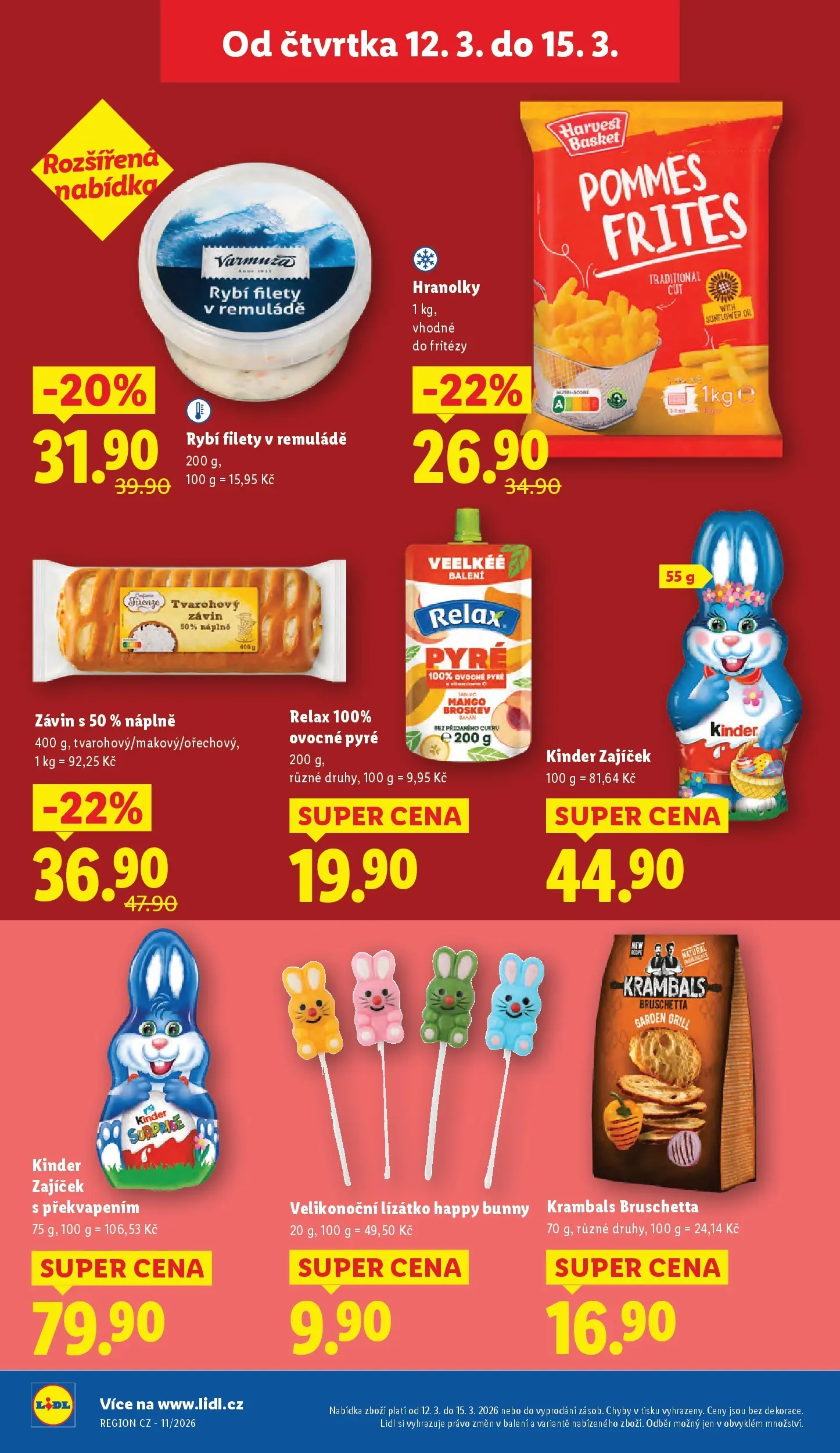 Lidl leták od 12.03.2026 - Nový akční leták | Strana: 30 | Produkty: Mango, Hranolky, Bruschetta, Kinder