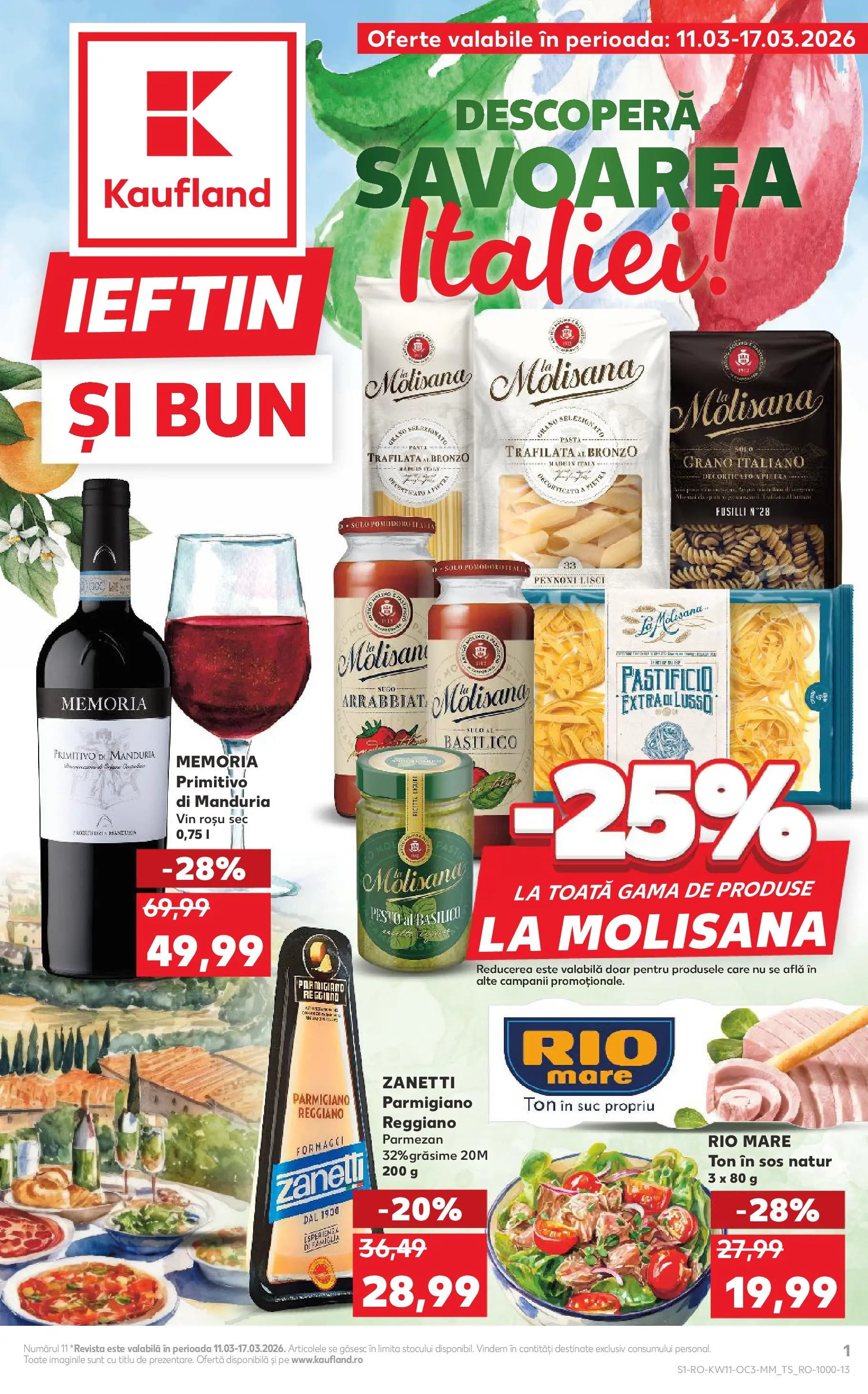 Kaufland Miercurea Ciuc 11.03.2026 - Revista si Oferta | Pagină: 1 | Produse: Suc, Vin, Sos, Parmezan