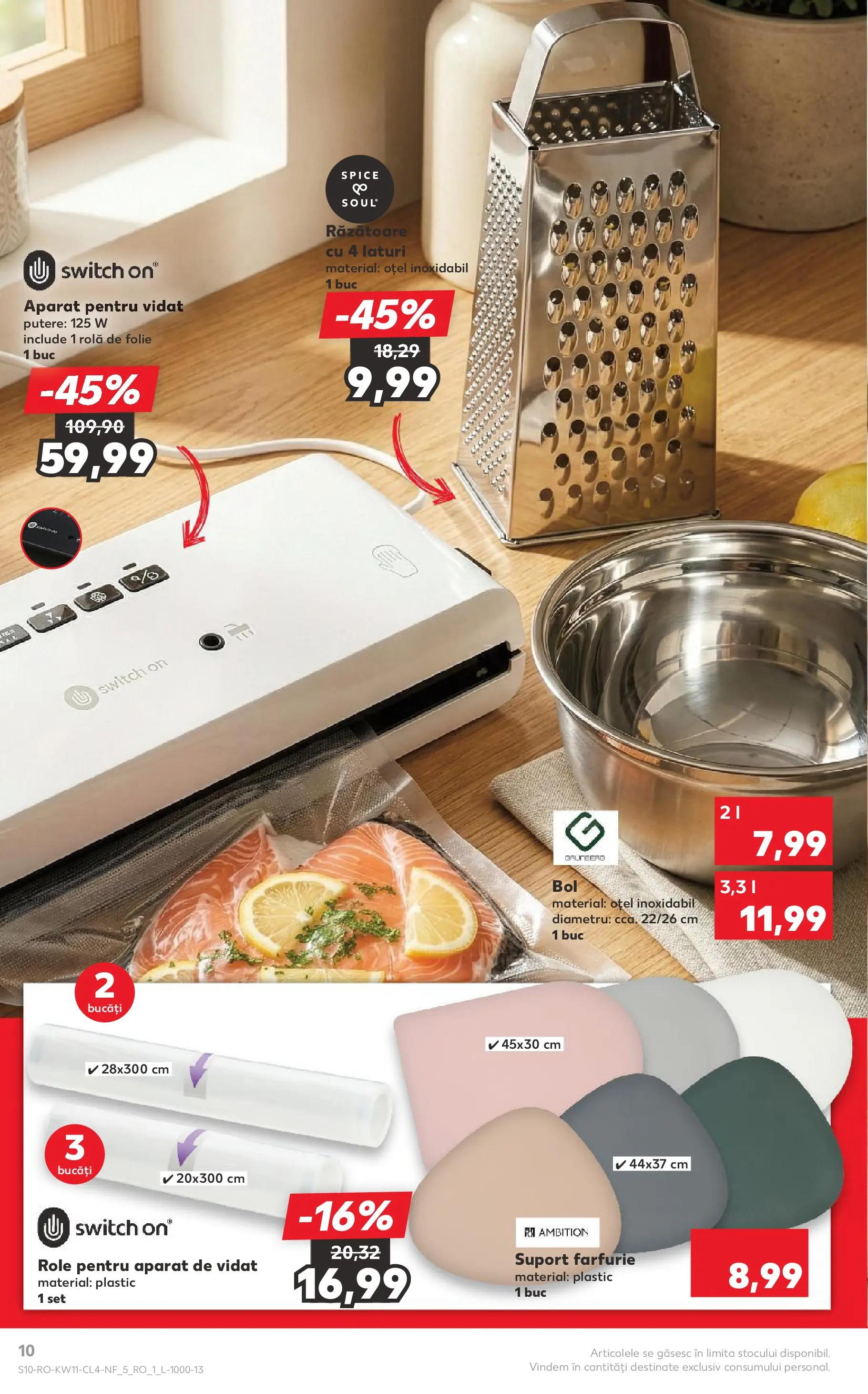 Kaufland Comarnic 10.03.2026 - Revista si Oferta | Pagină: 10 | Produse: Bol, Răzătoare, Role, Farfurie