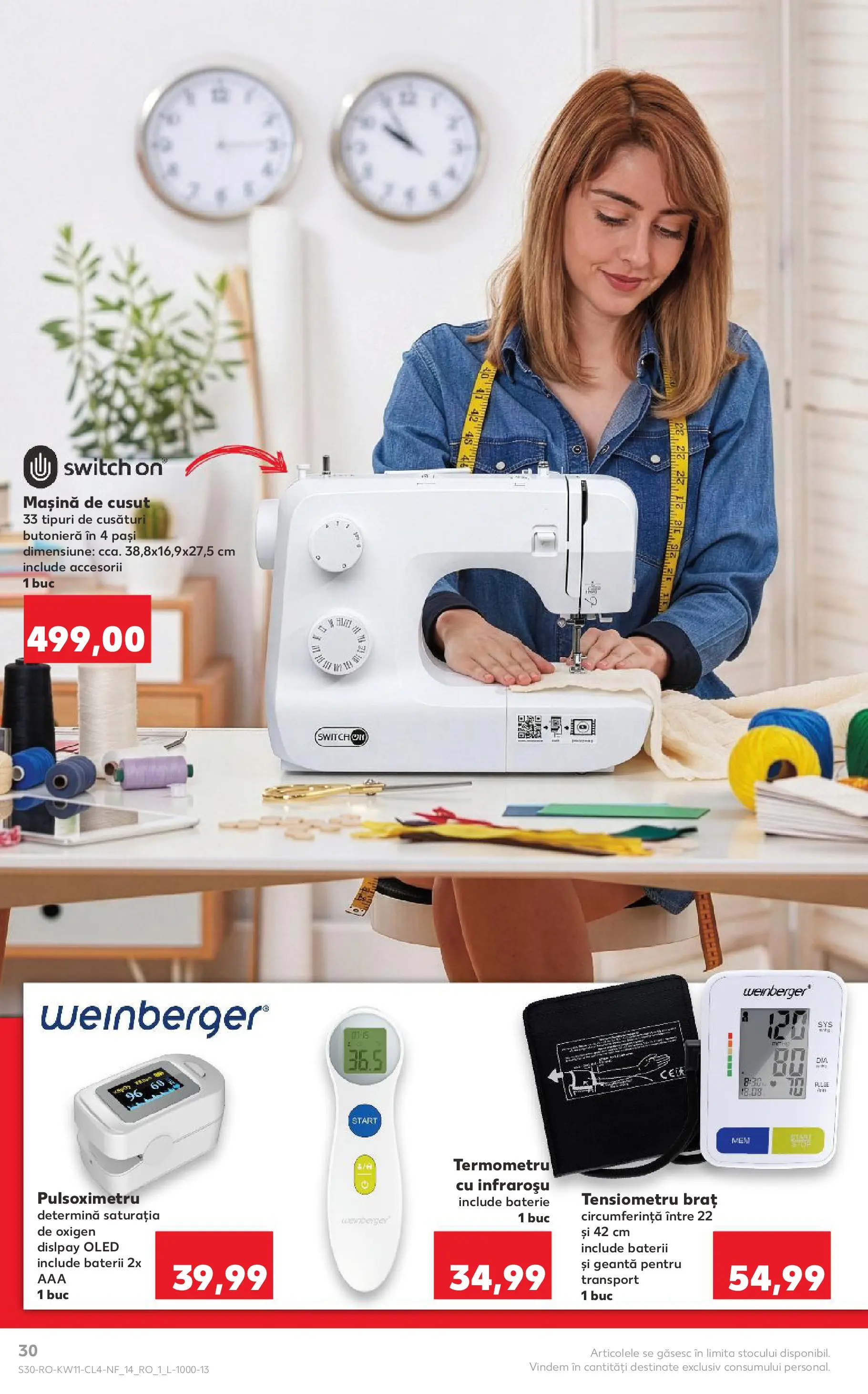 Kaufland Comarnic 10.03.2026 - Revista si Oferta | Pagină: 30 | Produse: Geantă, Termometru, Mașină De Cusut, Baterie