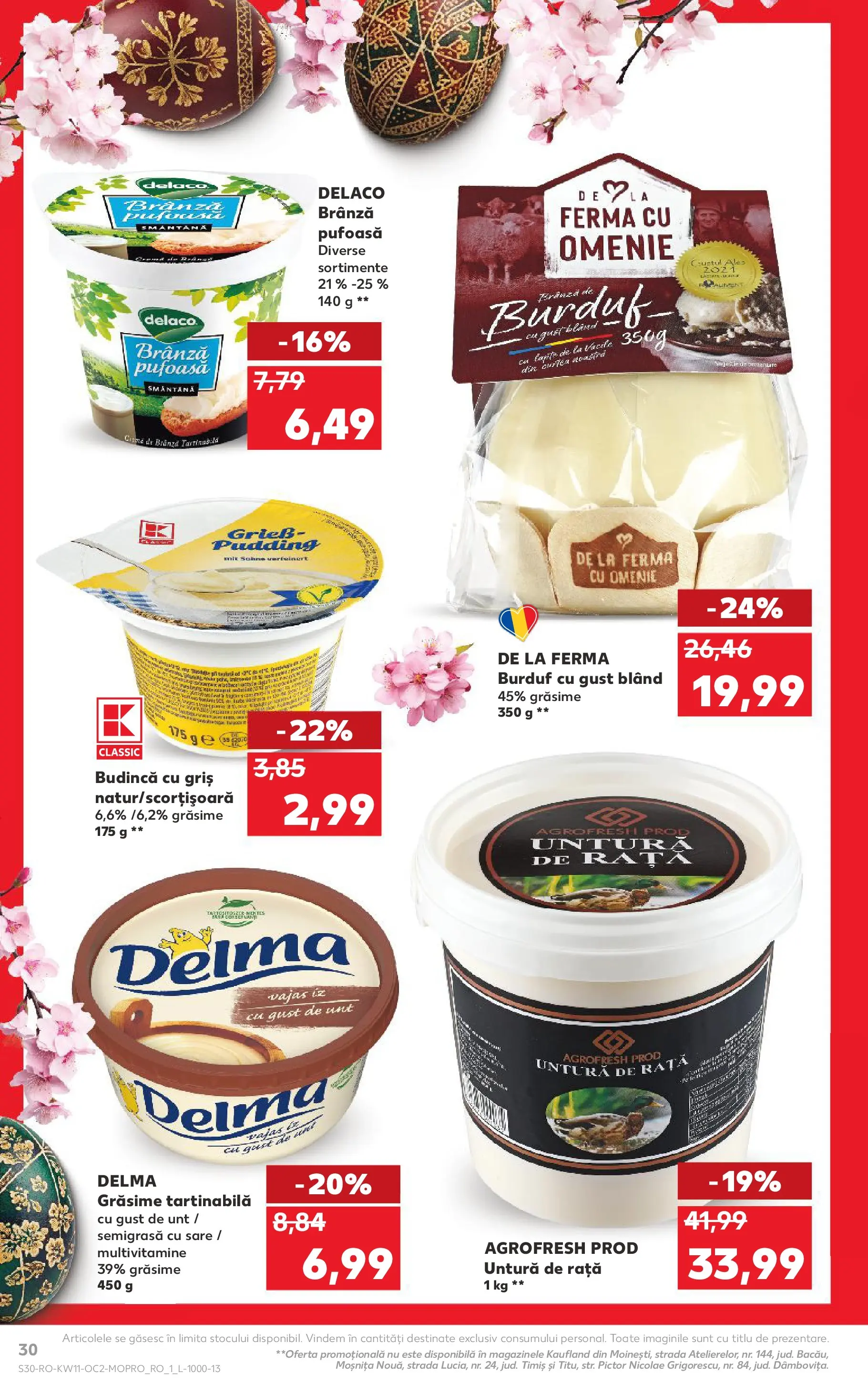 Kaufland Deva 10.03.2026 - Revista si Oferta | Pagină: 30 | Produse: Light Kedi Konservesi, Rață, Unt, Brânză