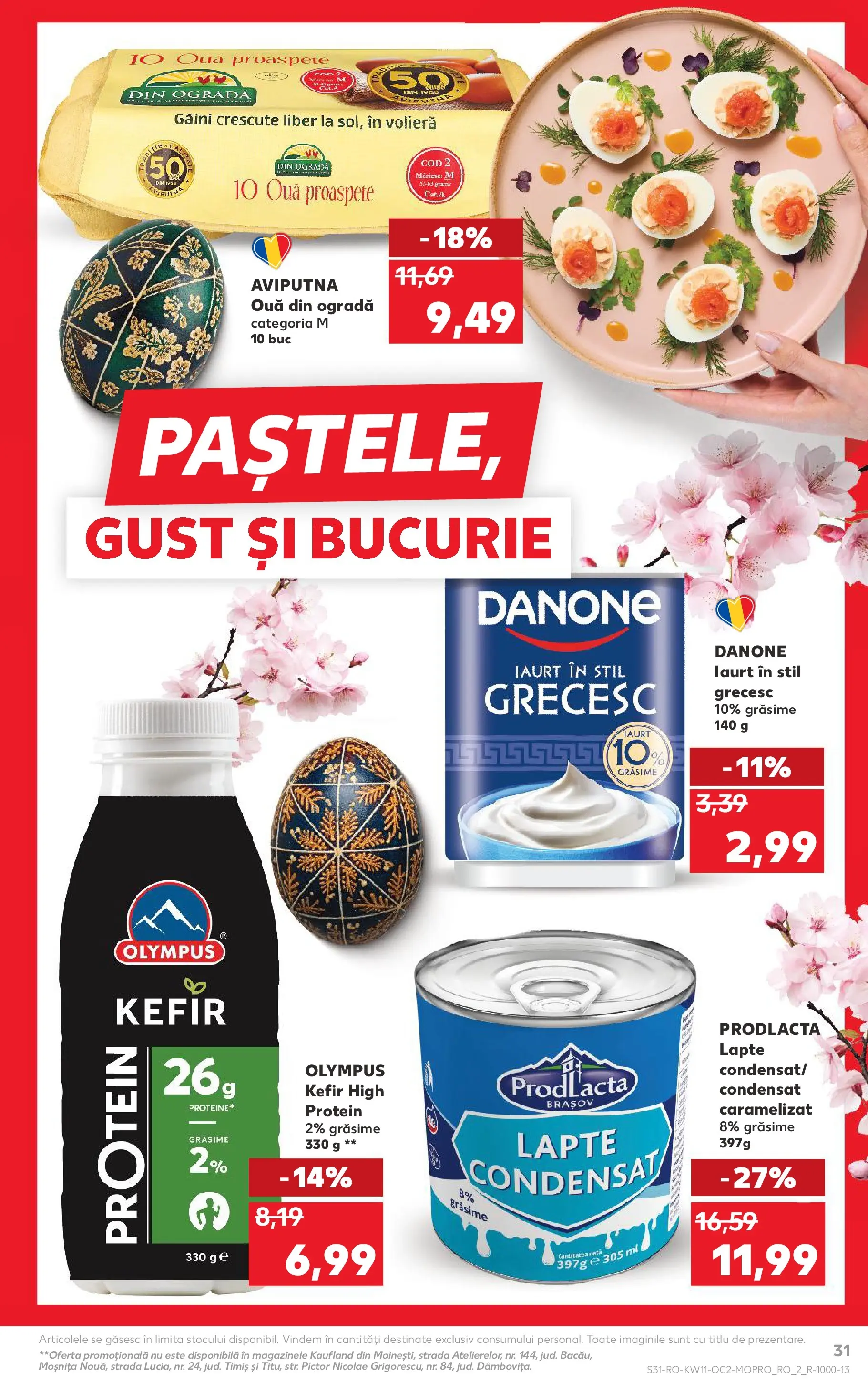 Kaufland Deva 10.03.2026 - Revista si Oferta | Pagină: 31 | Produse: Lapte, Iaurt, Ouă, Kefir