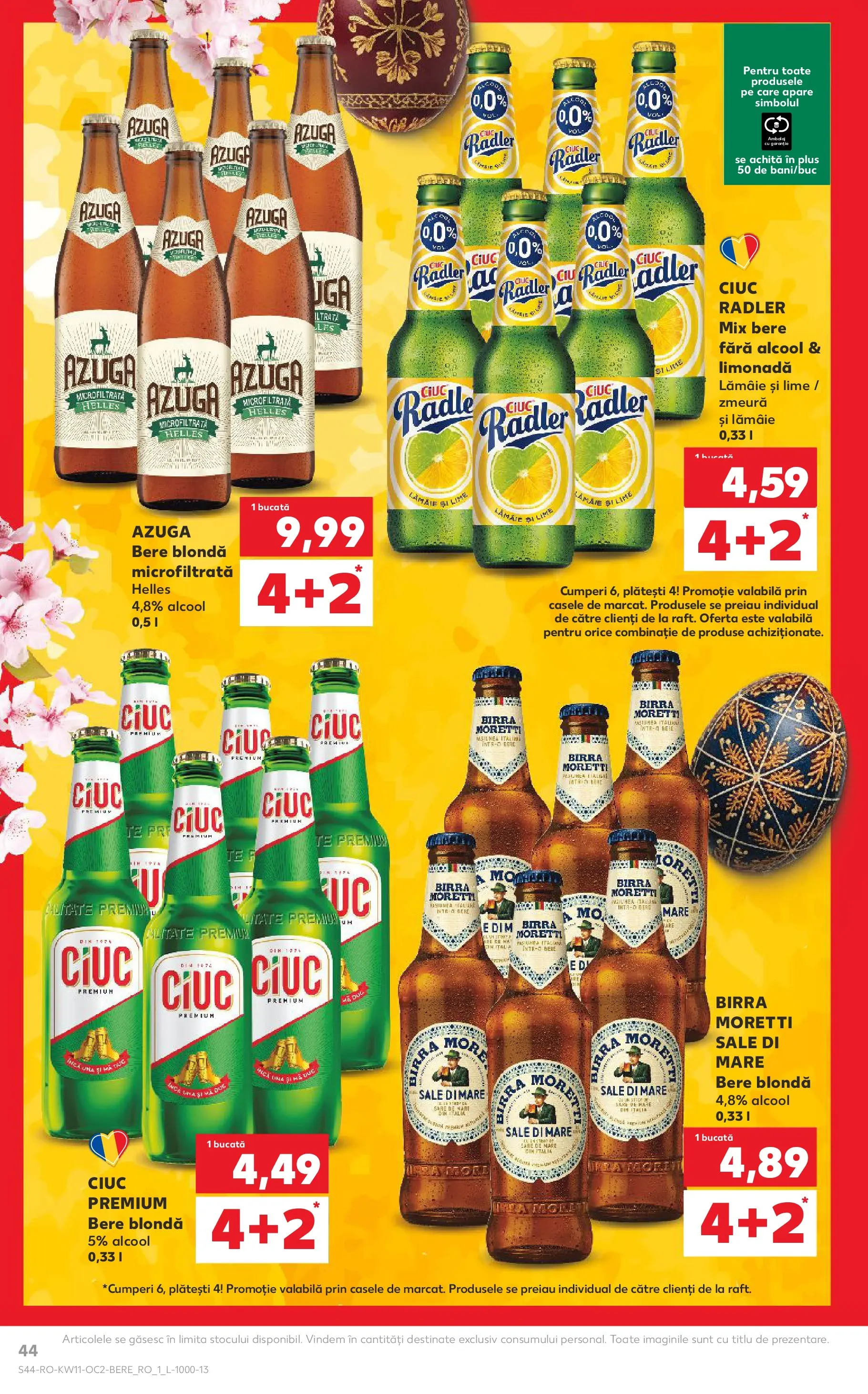Kaufland Deva 10.03.2026 - Revista si Oferta | Pagină: 44 | Produse: Zmeură, Sıcak su torbası, Bere, Sare