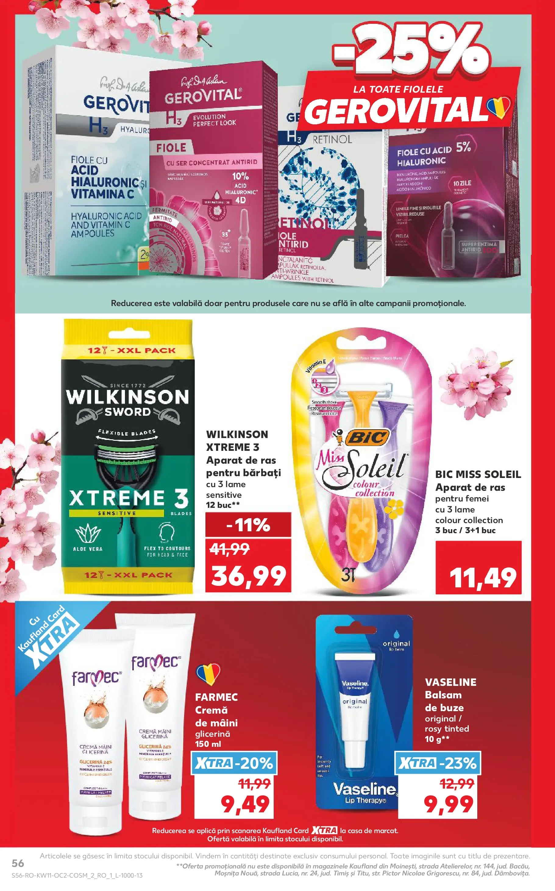 Kaufland Brașov 11.03.2026 - Revista si Oferta | Pagină: 56 | Produse: Aparat De Ras, Aloe vera, Balsam, Cremă de mâini