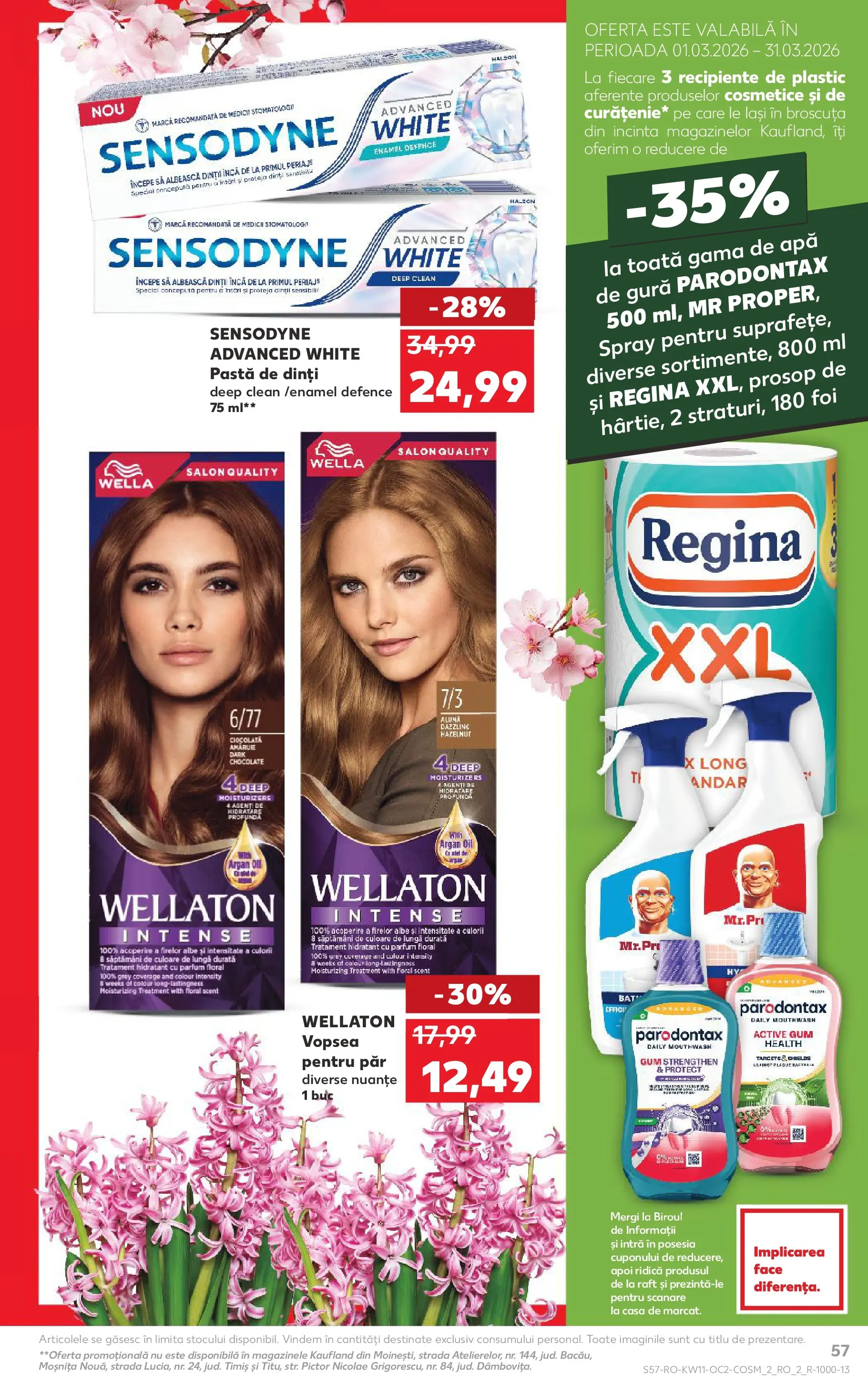 Kaufland Deva 10.03.2026 - Revista si Oferta | Pagină: 57 | Produse: Vopsea, Recipiente, Pastă de dinți, Apă