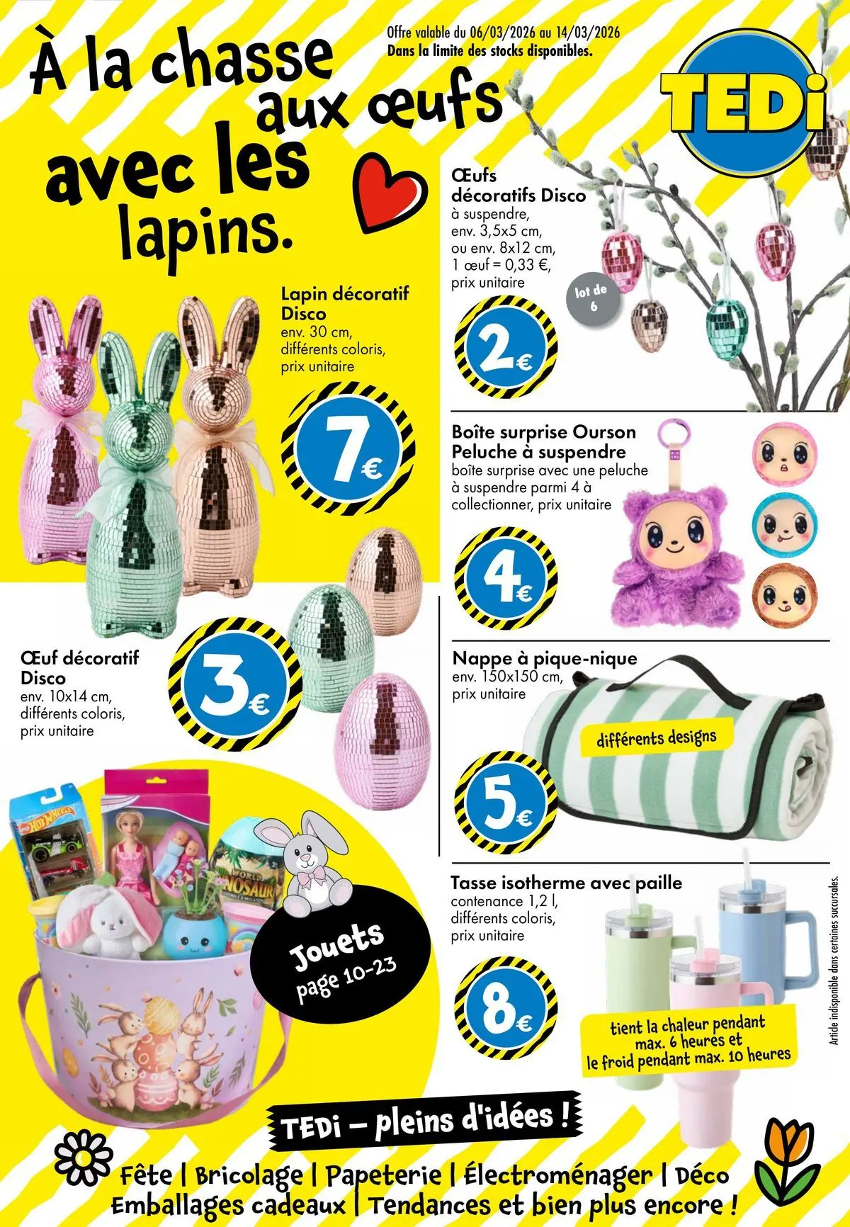 TEDi - TEDi - pleins d'idées à partir du 06/03/2026 - promo en ligne | Page: 1 | Produits: Peluche, Lapin, Jouets, Nappe