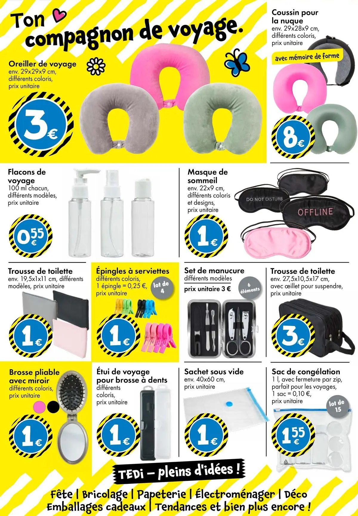 TEDi - TEDi - pleins d'idées à partir du 06/03/2026 - promo en ligne | Page: 38 | Produits: Étui, Brosse, Oreiller, Miroir