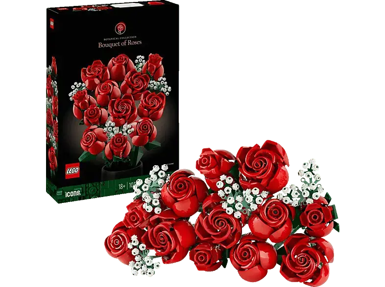 Lego Icons 10328 Rosenstrau&szlig; Bausatz, Rot
