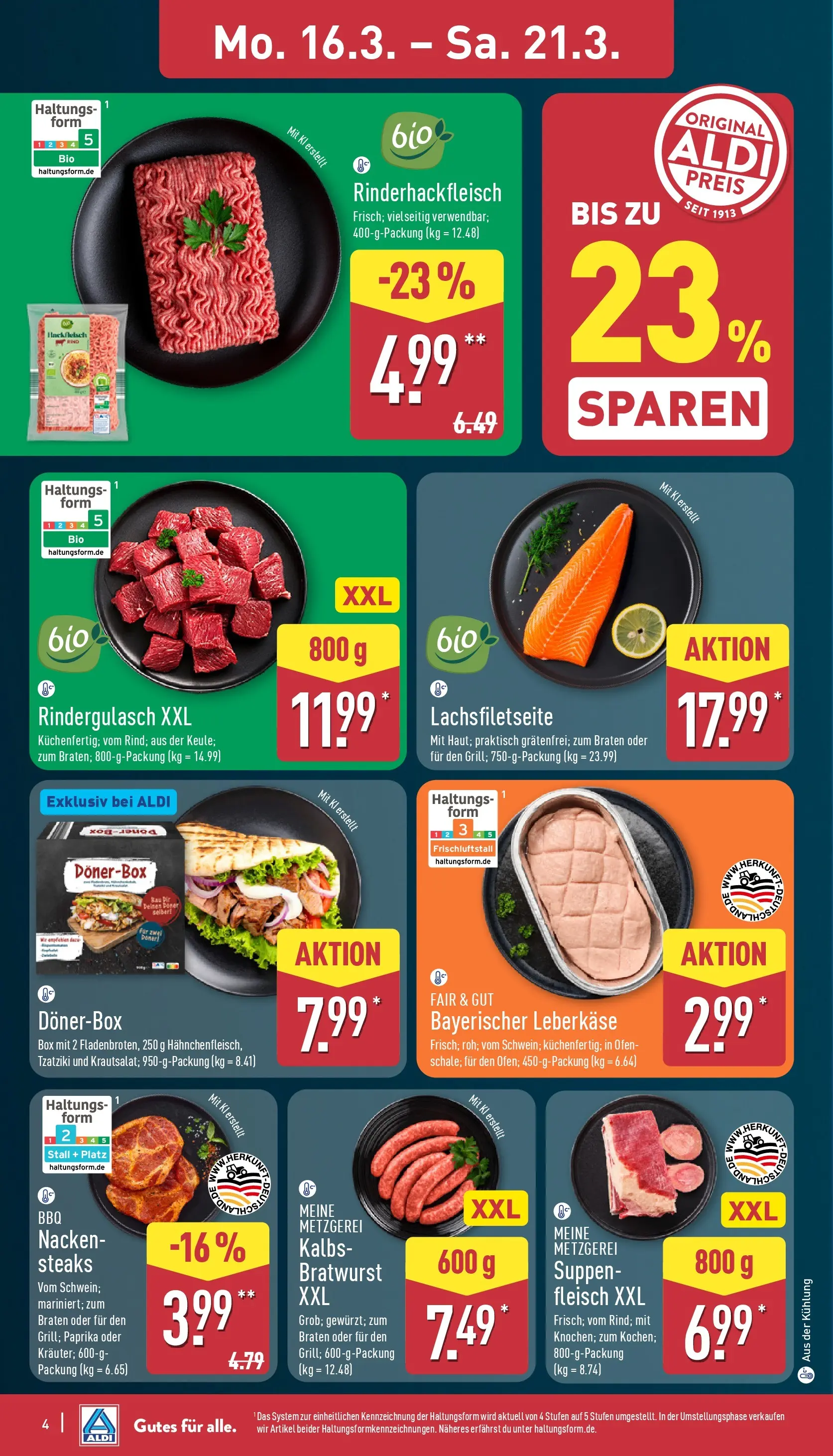 Aldi - ALDI Nord: Wochenangebote (ab 15.03.2026) » Angebote Online | Seite: 4 | Produkte: Rindergulasch, Box, Hackfleisch, Leberkase