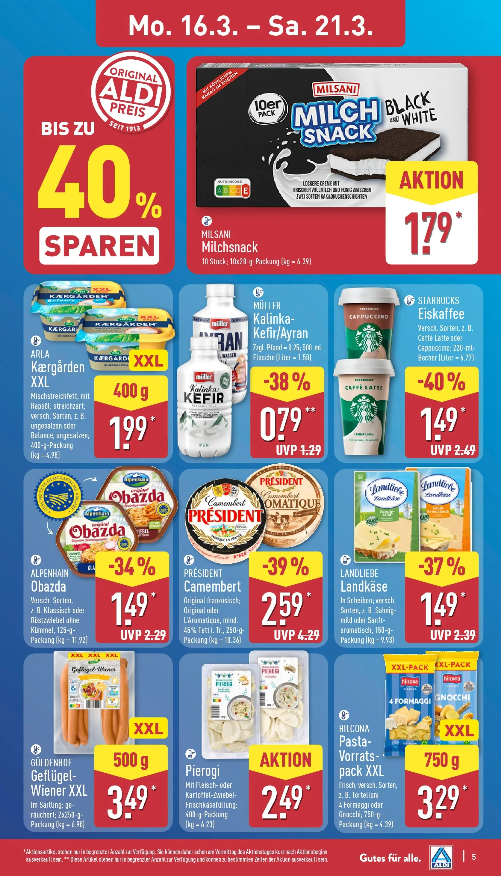 Aldi - ALDI Nord: Wochenangebote (ab 15.03.2026) » Angebote Online | Seite: 5 | Produkte: Creme, Pasta, Kuchen, Fleisch