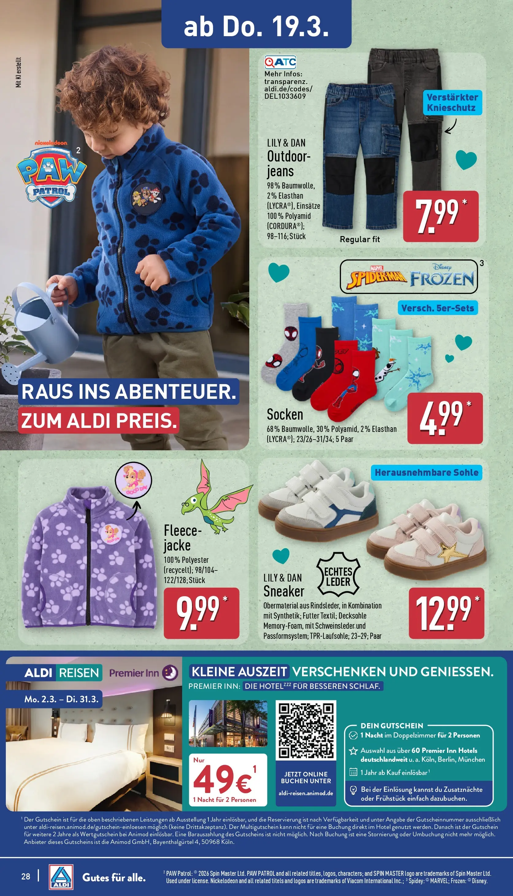 Aldi - ALDI Nord: Wochenangebote (ab 15.03.2026) » Angebote Online | Seite: 30 | Produkte: Jacke, Socken, Jeans