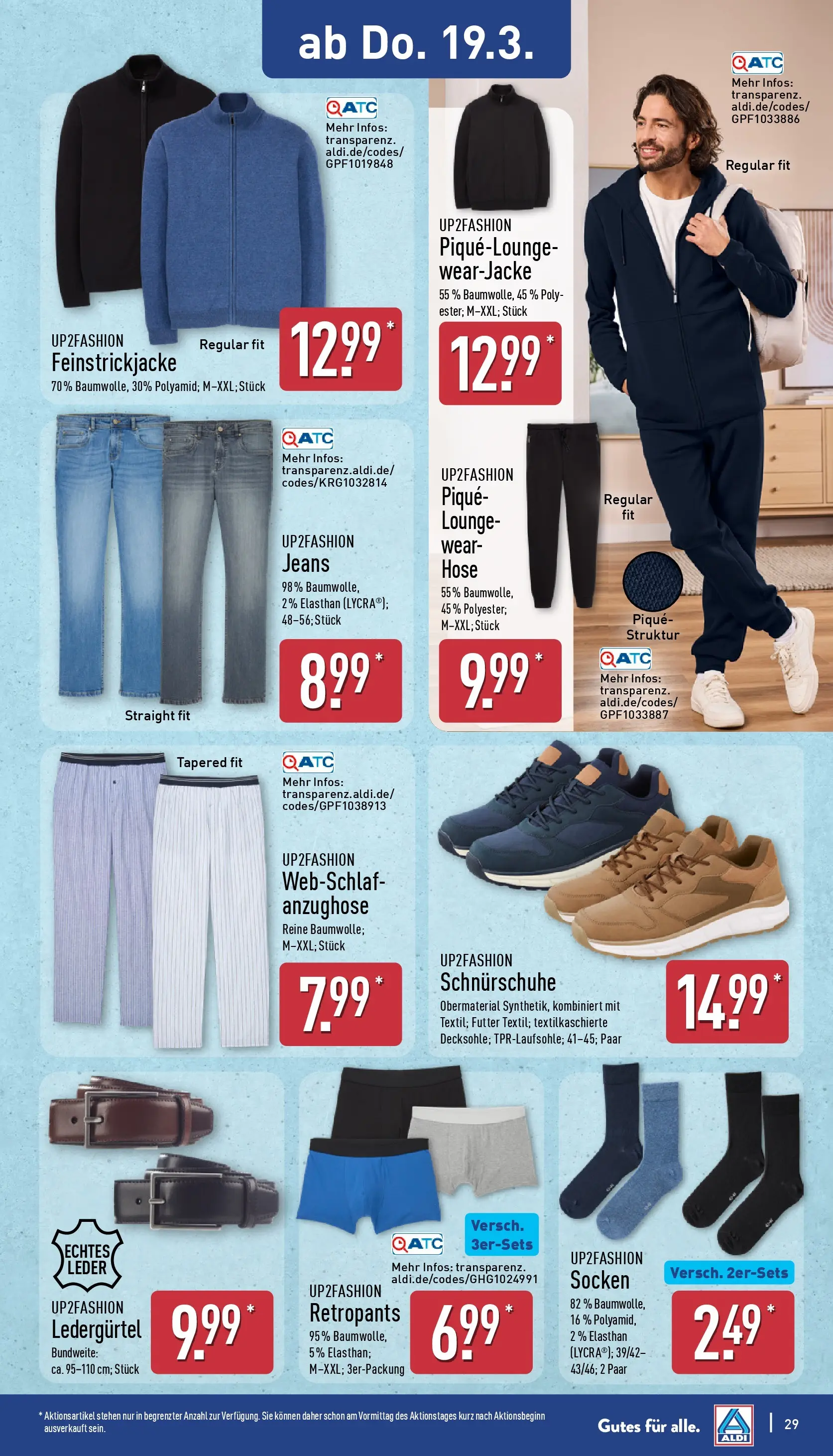 Aldi - ALDI Nord: Wochenangebote (ab 15.03.2026) » Angebote Online | Seite: 31 | Produkte: Up2fashion, Hose, Socken, Jeans