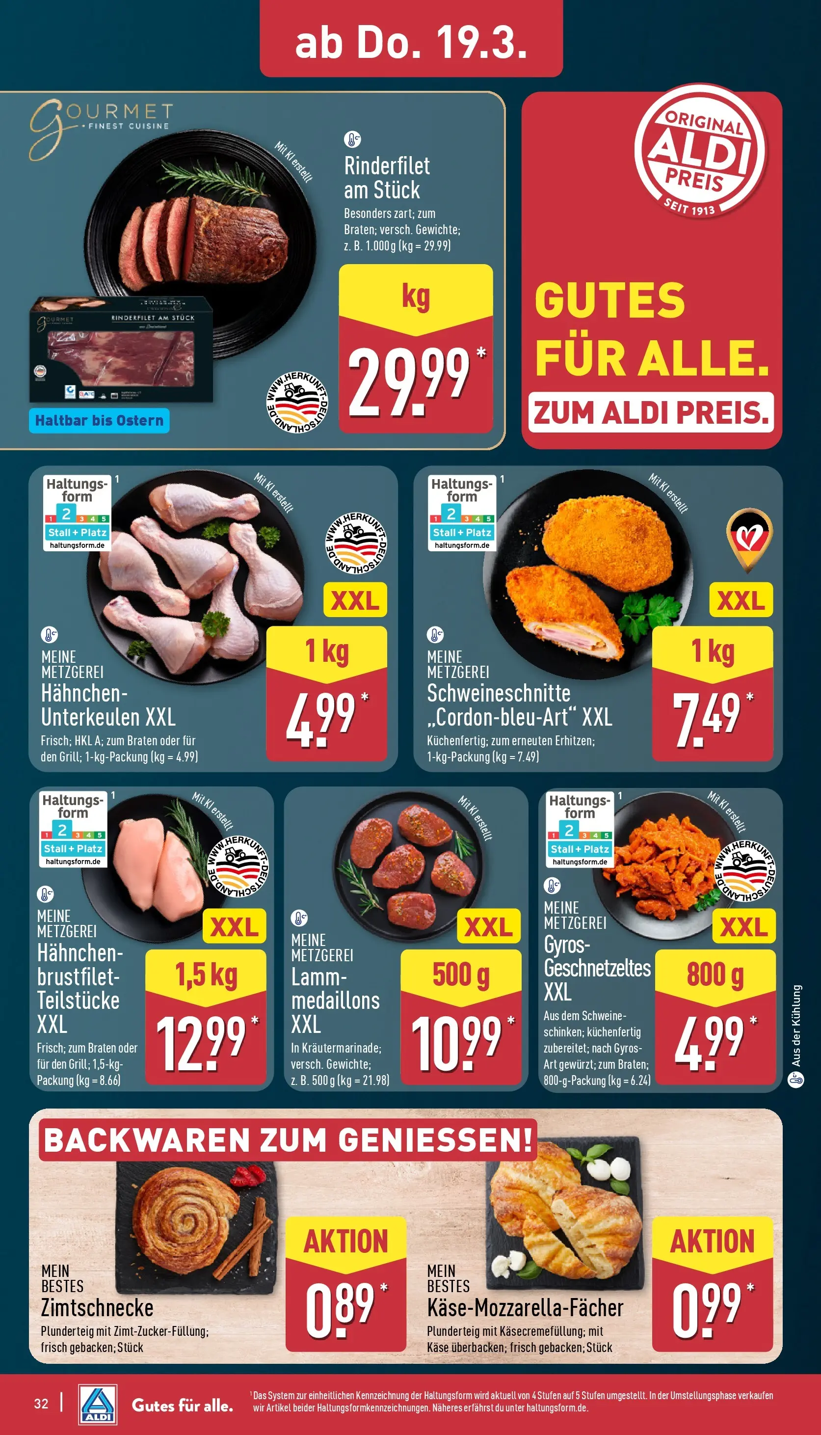 Aldi - ALDI Nord: Wochenangebote (ab 15.03.2026) » Angebote Online | Seite: 34 | Produkte: Hahnchen, Käse, Rinderfilet, Gyros