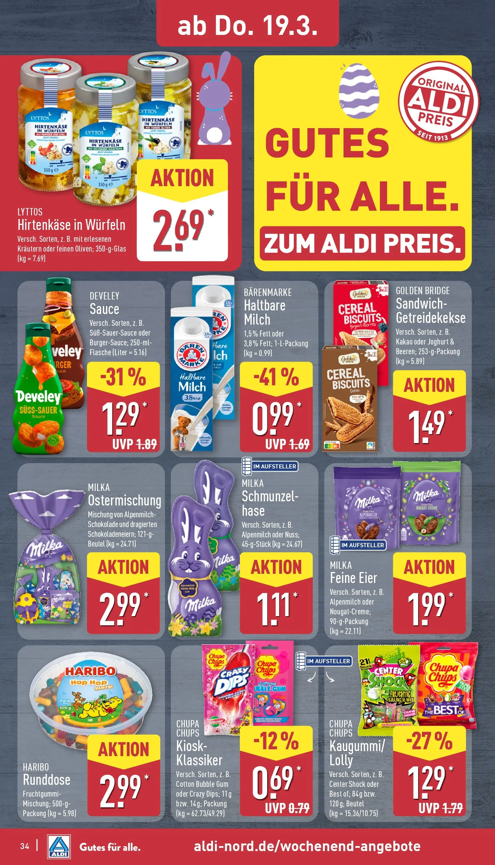 Aldi - ALDI Nord: Wochenangebote (ab 15.03.2026) » Angebote Online | Seite: 36 | Produkte: Joghurt, Eier, Schokolade, Milka
