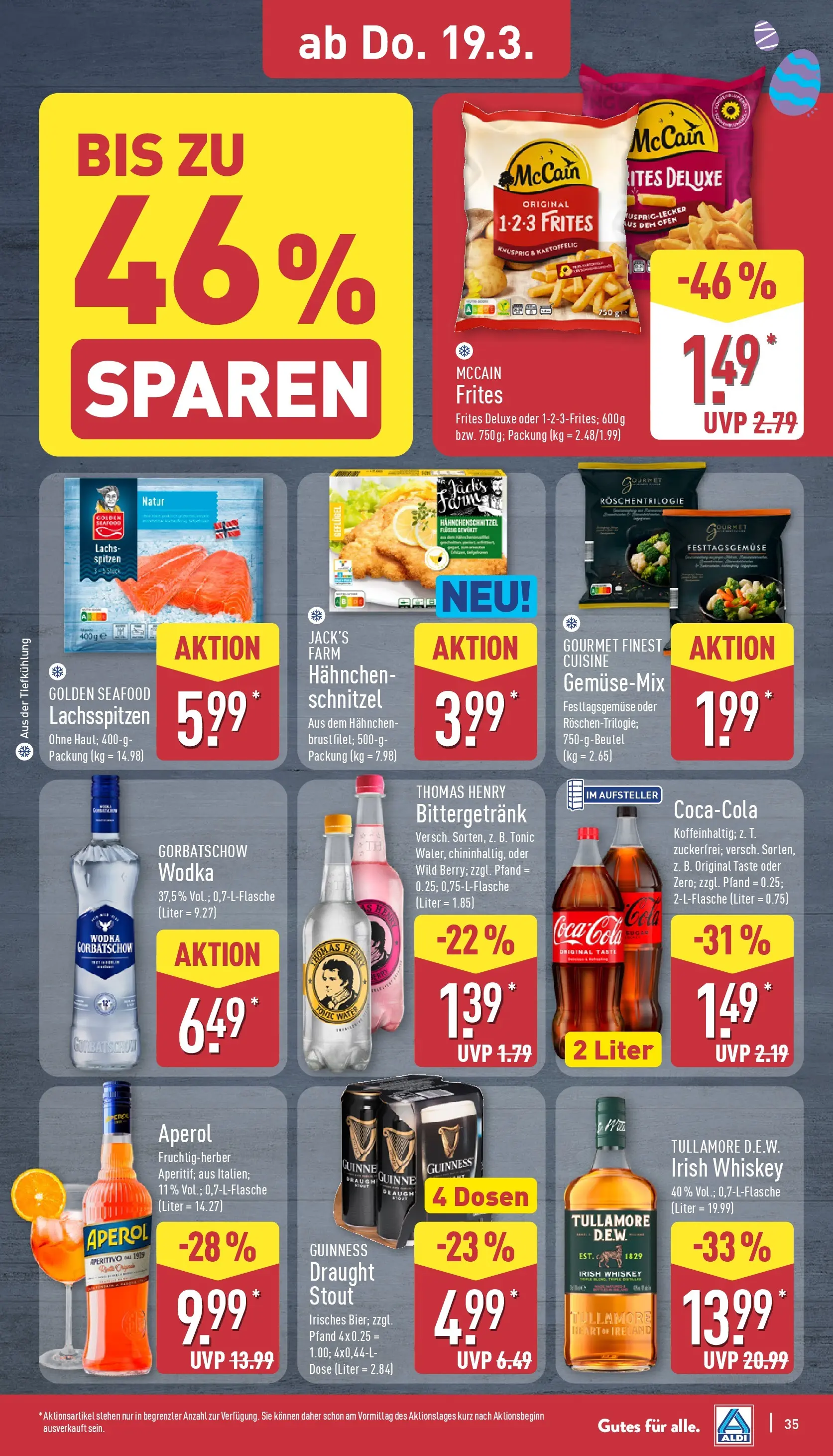 Aldi - ALDI Nord: Wochenangebote (ab 15.03.2026) » Angebote Online | Seite: 37 | Produkte: Ofen, Hahnchen, Schnitzel, Aperol