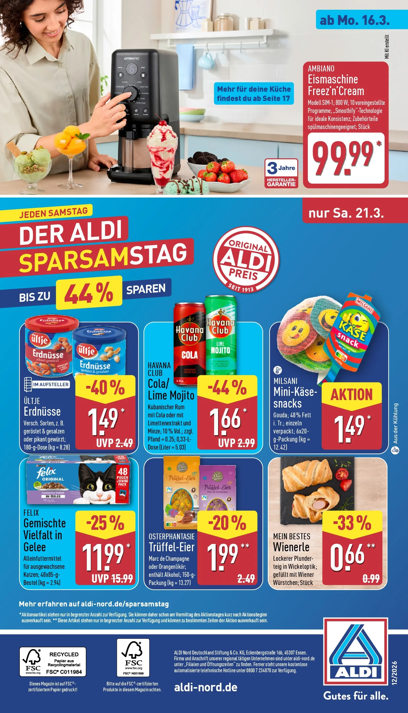 Aldi - ALDI Nord: Wochenangebote (ab 15.03.2026) » Angebote Online | Seite: 38 | Produkte: Havana club, Ultje erdnusse, Cola, Rum