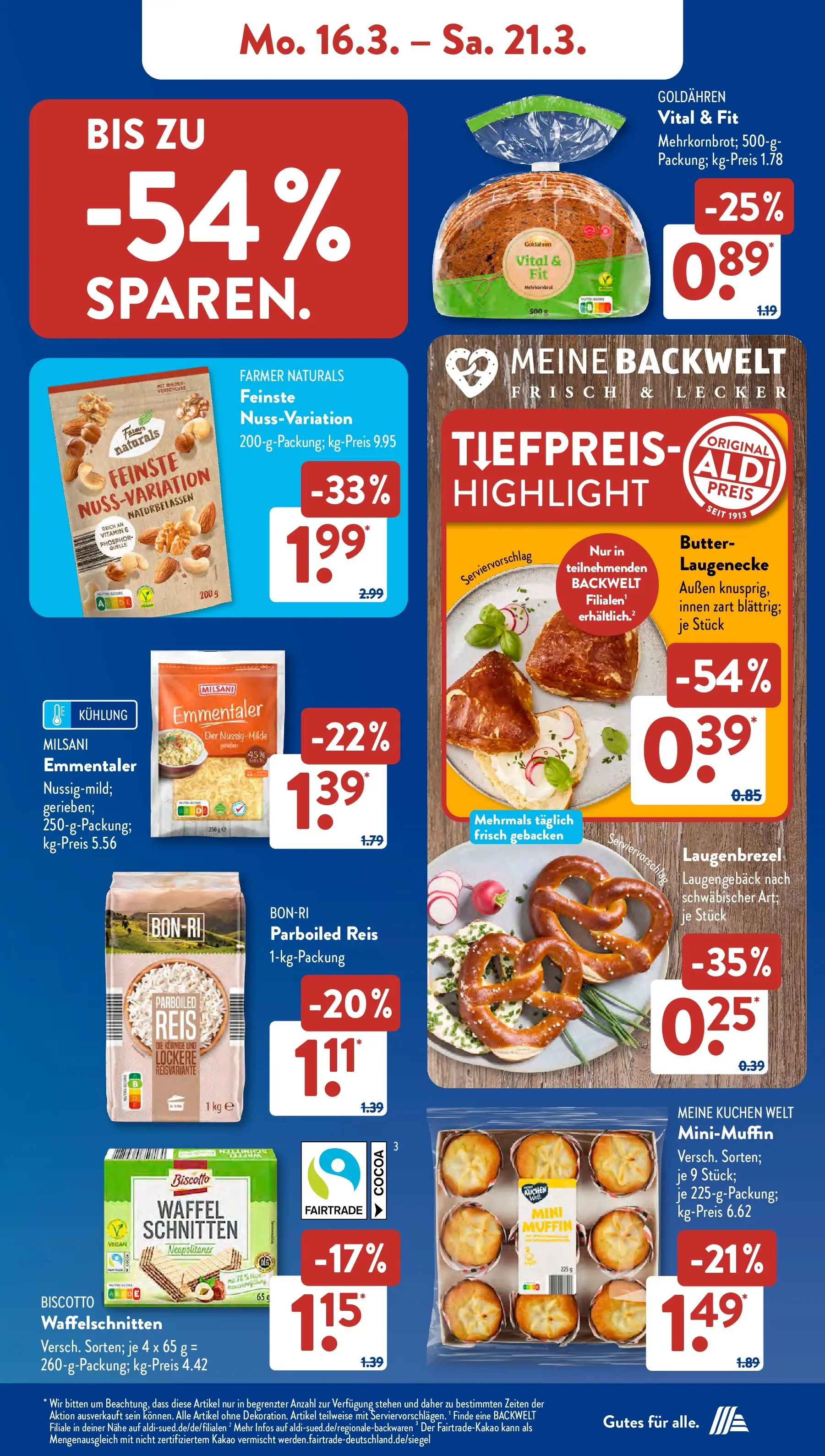 Aldi Süd - Aldi Süd: Wochenangebote (ab 15.03.2026) zum Blättern | Seite: 11 | Produkte: Butter, Reis, Kuchen