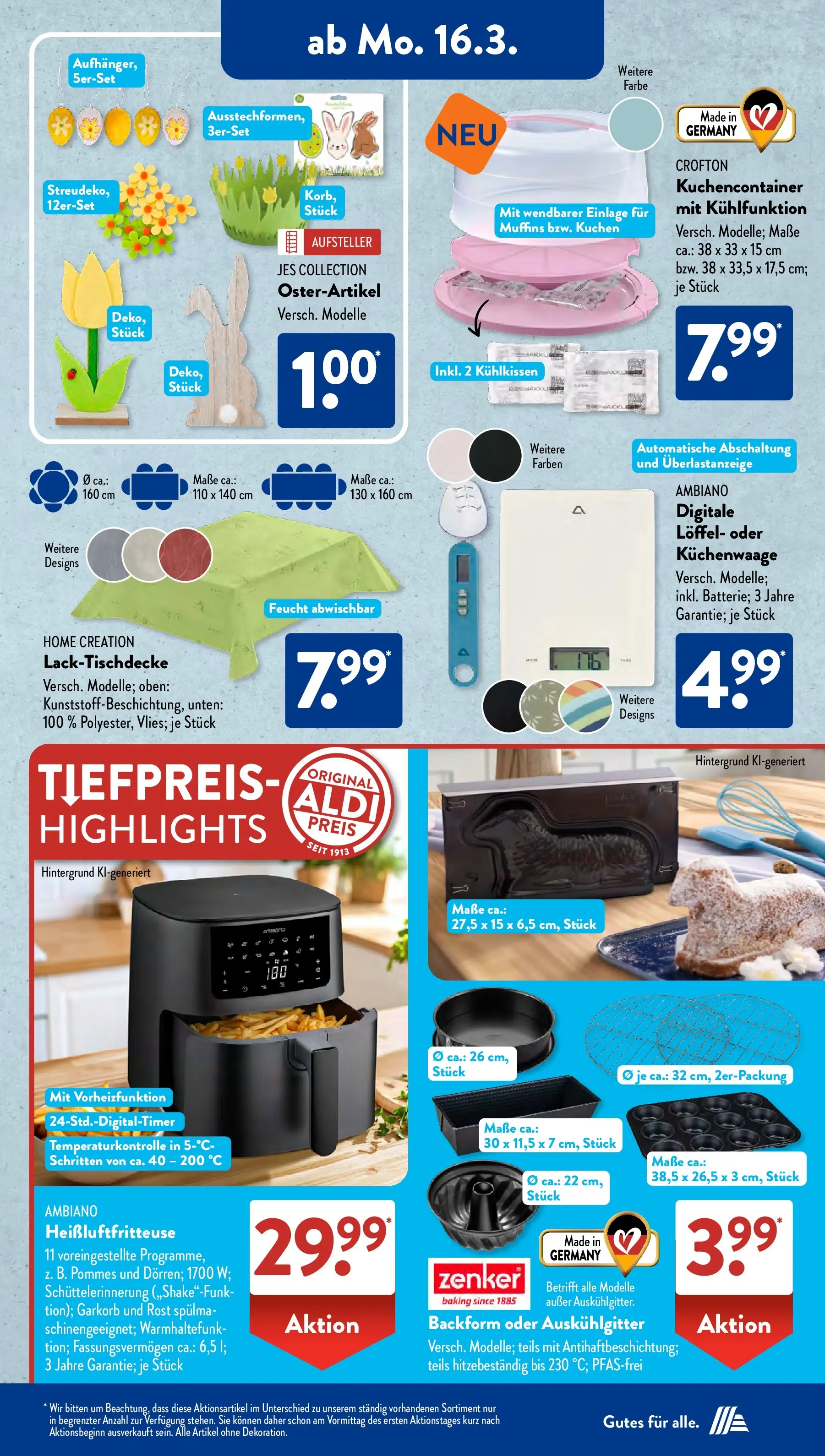 Aldi Süd - Aldi Süd: Wochenangebote (ab 15.03.2026) zum Blättern | Seite: 13 | Produkte: Pommes, Kuchen, Heißluftfritteuse, Home creation