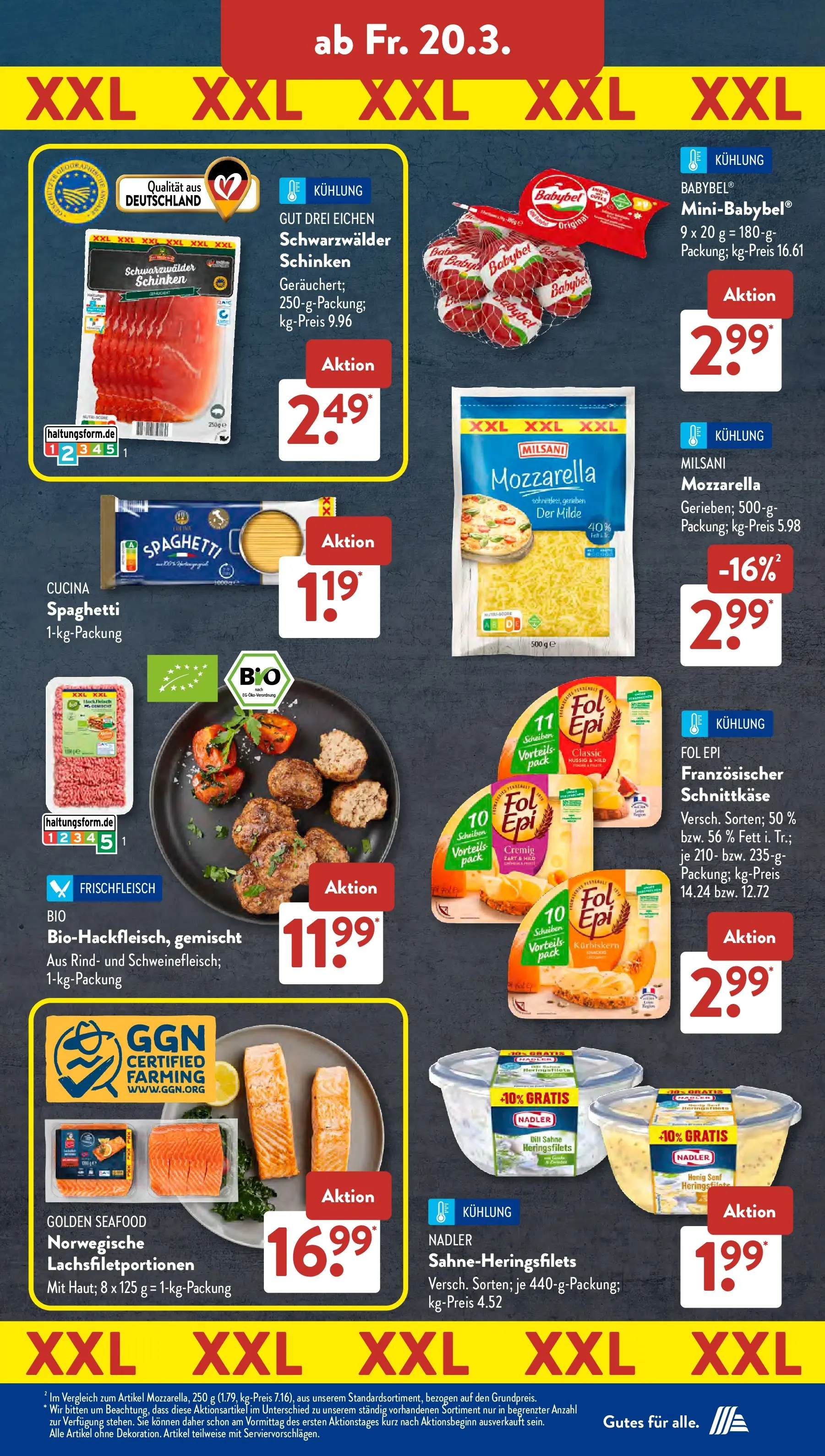 Aldi Süd - Aldi Süd: Wochenangebote (ab 15.03.2026) zum Blättern | Seite: 26 | Produkte: Mozzarella, Babybel, Schinken, Sahne