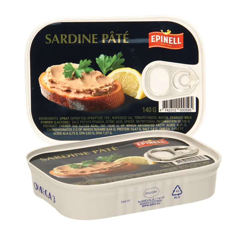 Brotaufstrich aus Sprotten mit Zusatz von Tomatenmark und Magermilchpulver