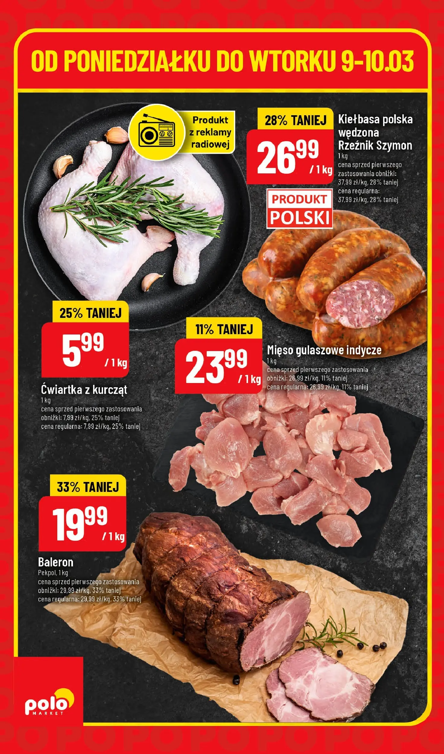 Nowa POLOmarket gazetka od jutra 09.03.2026 (PDF) | Strona: 2 | Produkty: Kiełbasa, Mięso