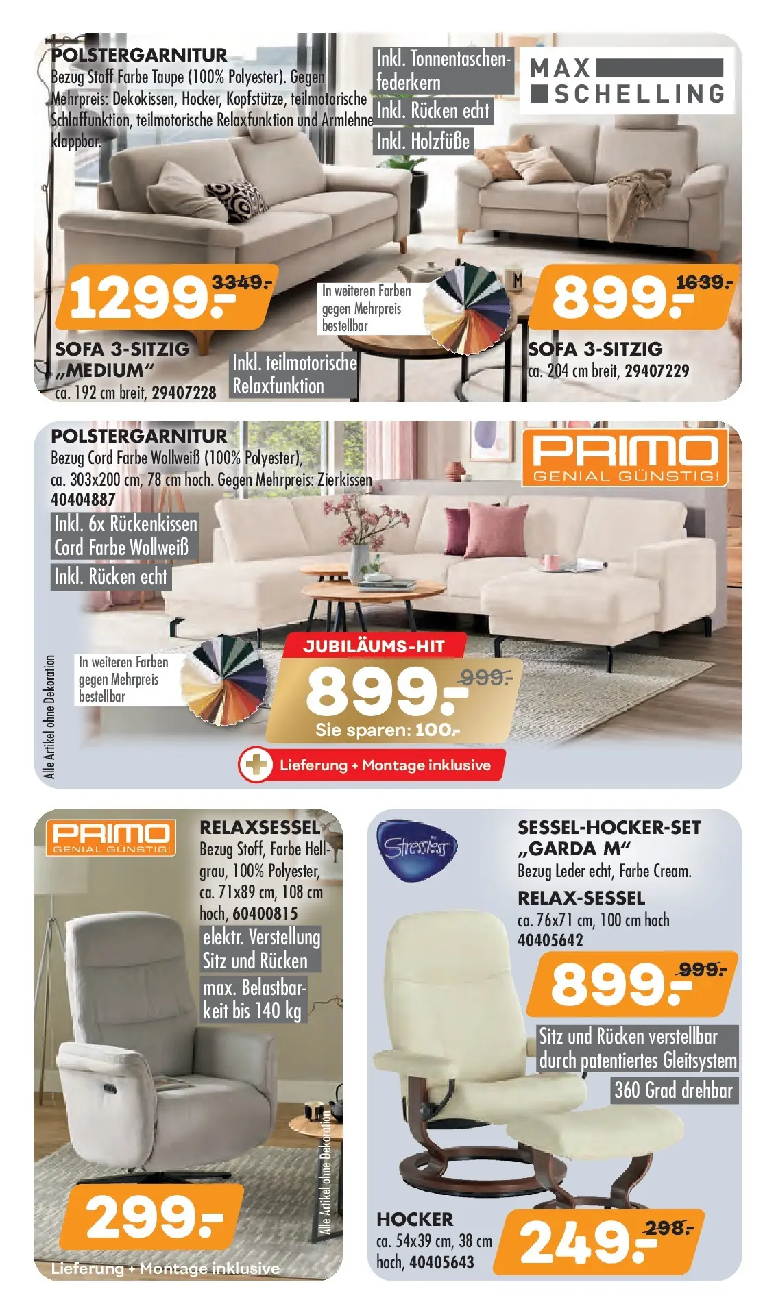 Möbel Kraft Bestpreis-Auswahl zum Jubiläum (ab 11.03.2026) zum Blättern | Seite: 2 | Produkte: Hocker, Relaxsessel, Sofa