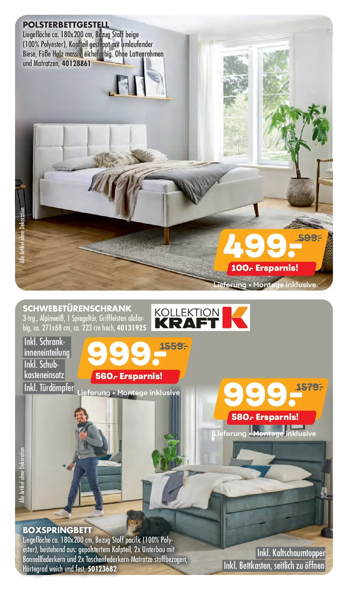 Möbel Kraft Bestpreis-Auswahl zum Jubiläum (ab 11.03.2026) zum Blättern | Seite: 5 | Produkte: Schwebetürenschrank, Boxspringbett, Schrank