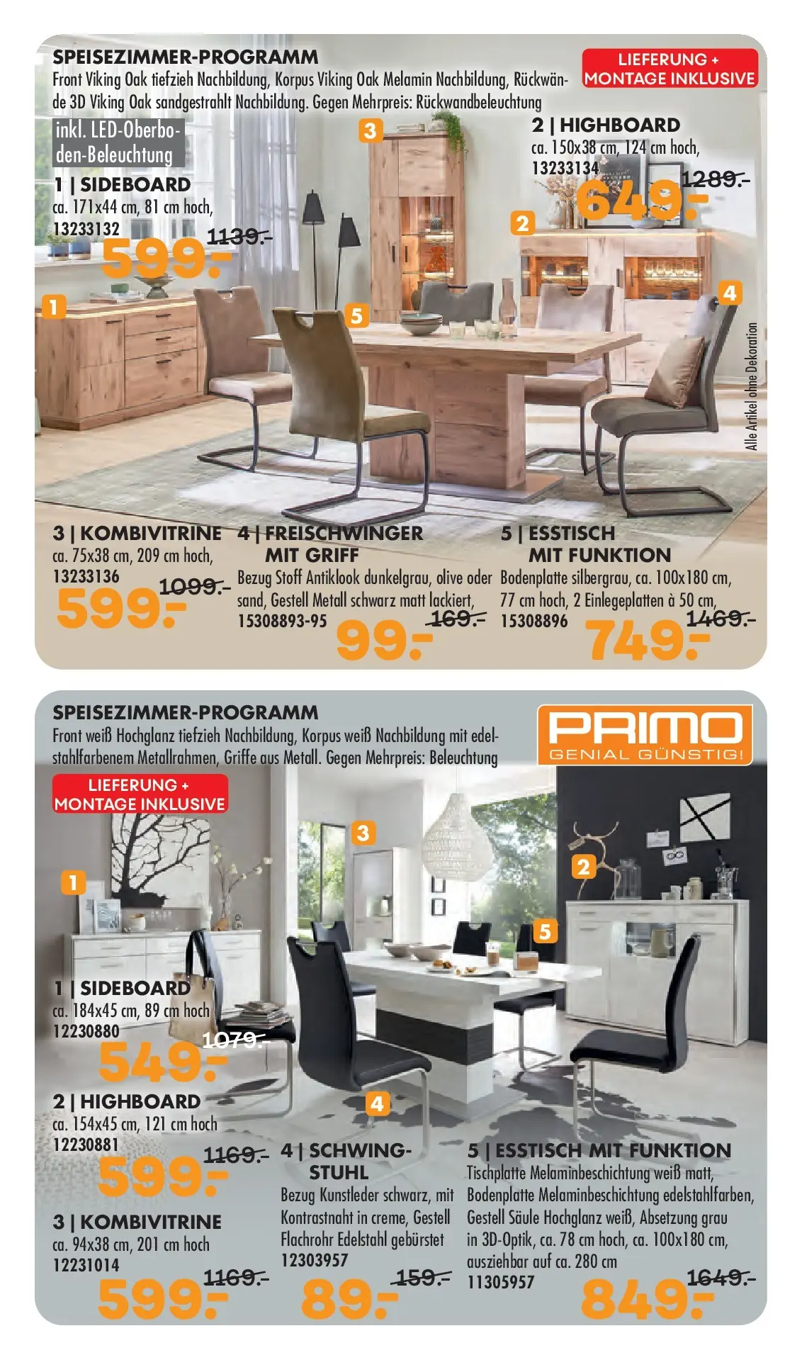 Möbel Kraft Bestpreis-Auswahl zum Jubiläum (ab 11.03.2026) zum Blättern | Seite: 10 | Produkte: Sideboard, HIghboard, Esstisch, Stuhl