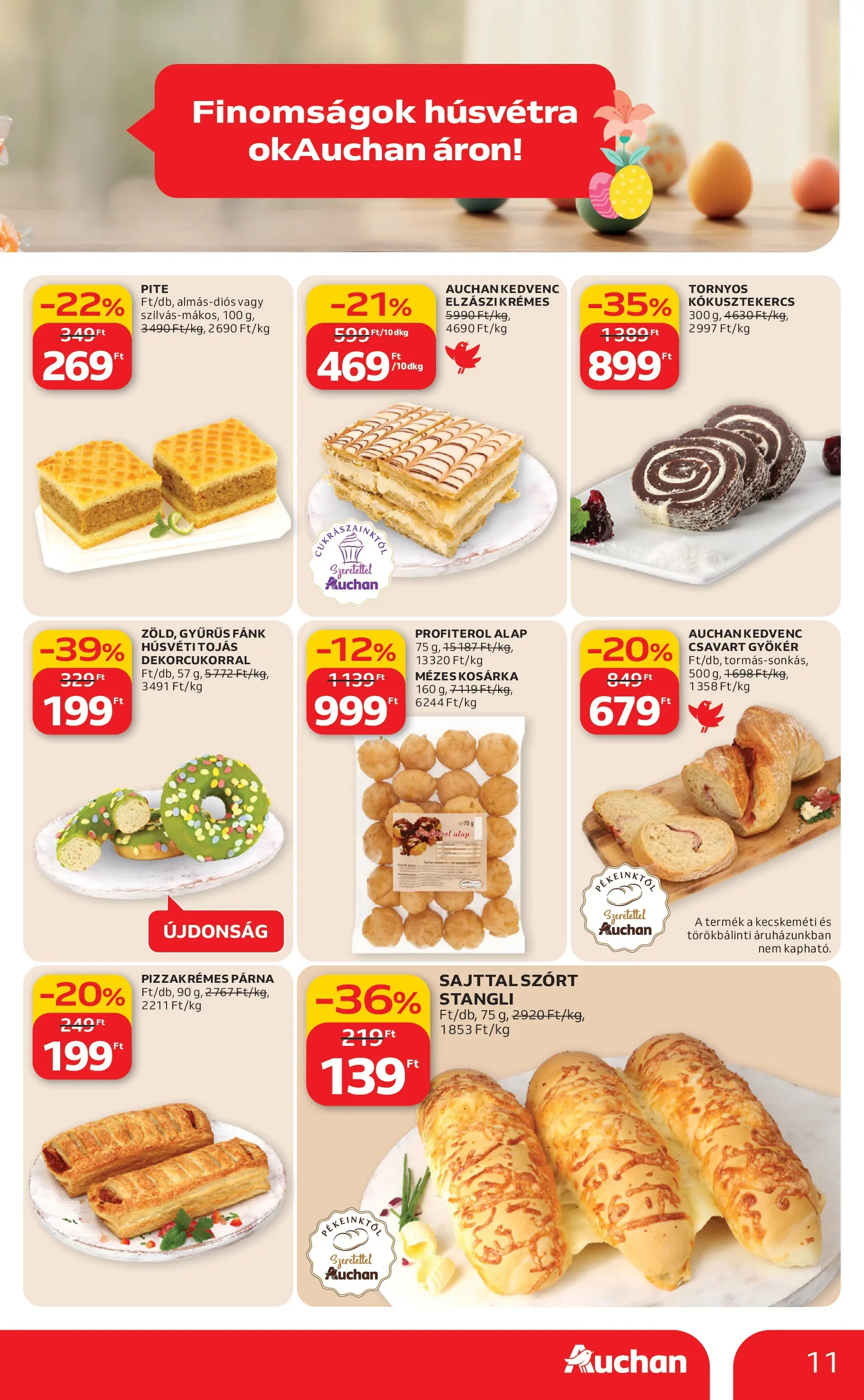 Auchan akciós újság Budapest - 2026.03.12. -tól/töl > akció, lapozható szórólap 🛍️ | Oldal: 11 | Termékek: Fánk, Stangli, Párna